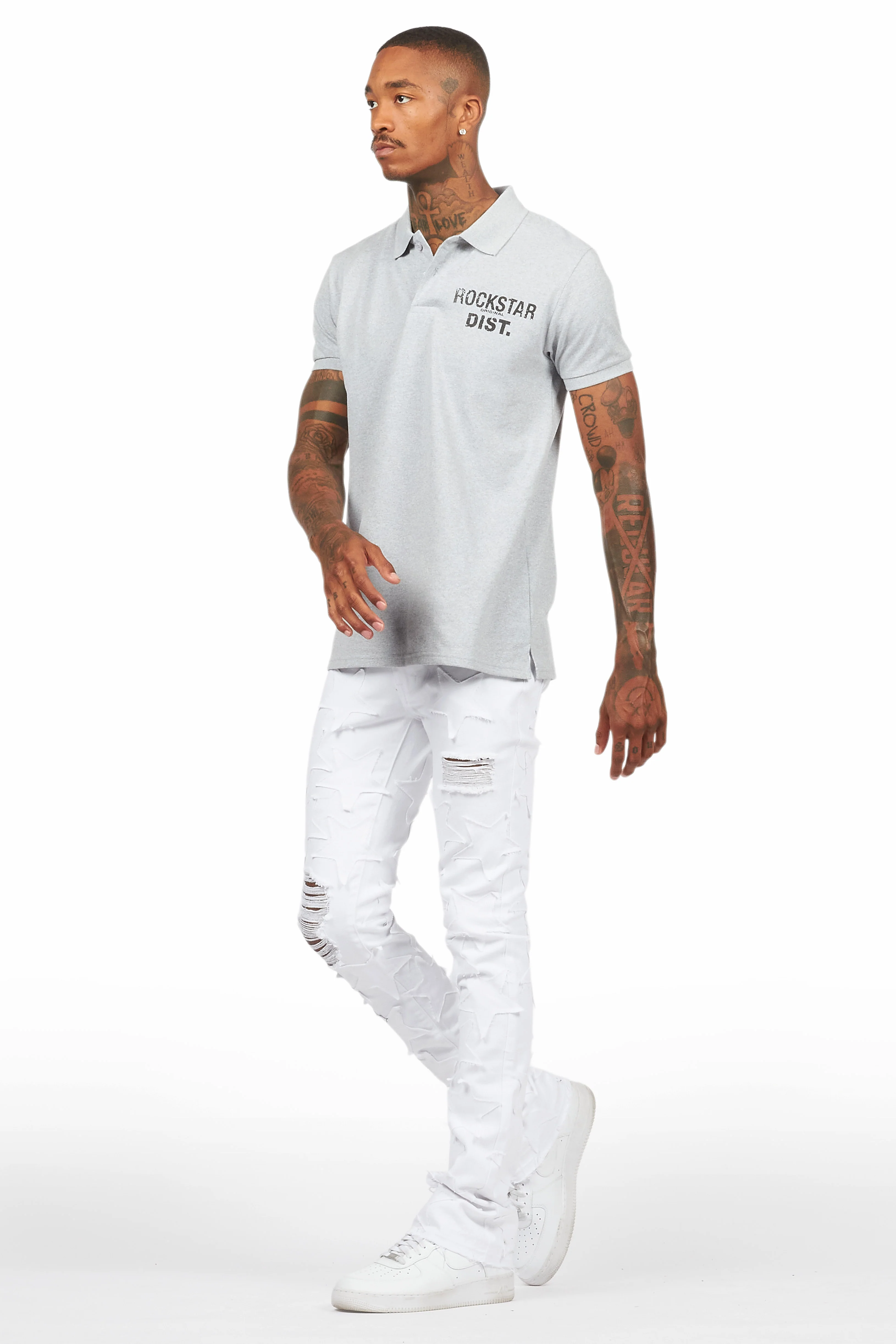 StarLane White Stacked Flare Jean - Image 8