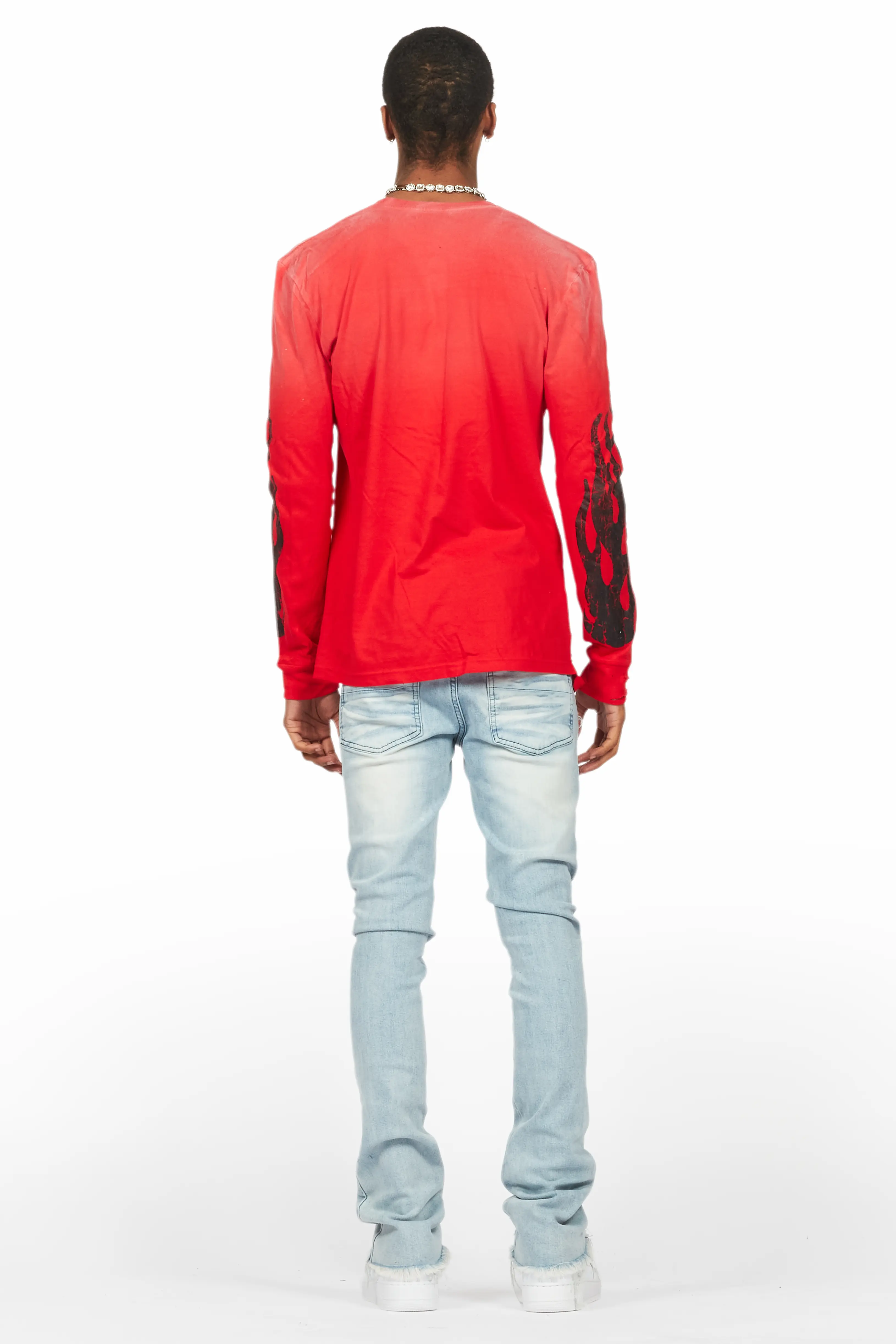 Savag Blue Stacked Flare Jean - Image 5