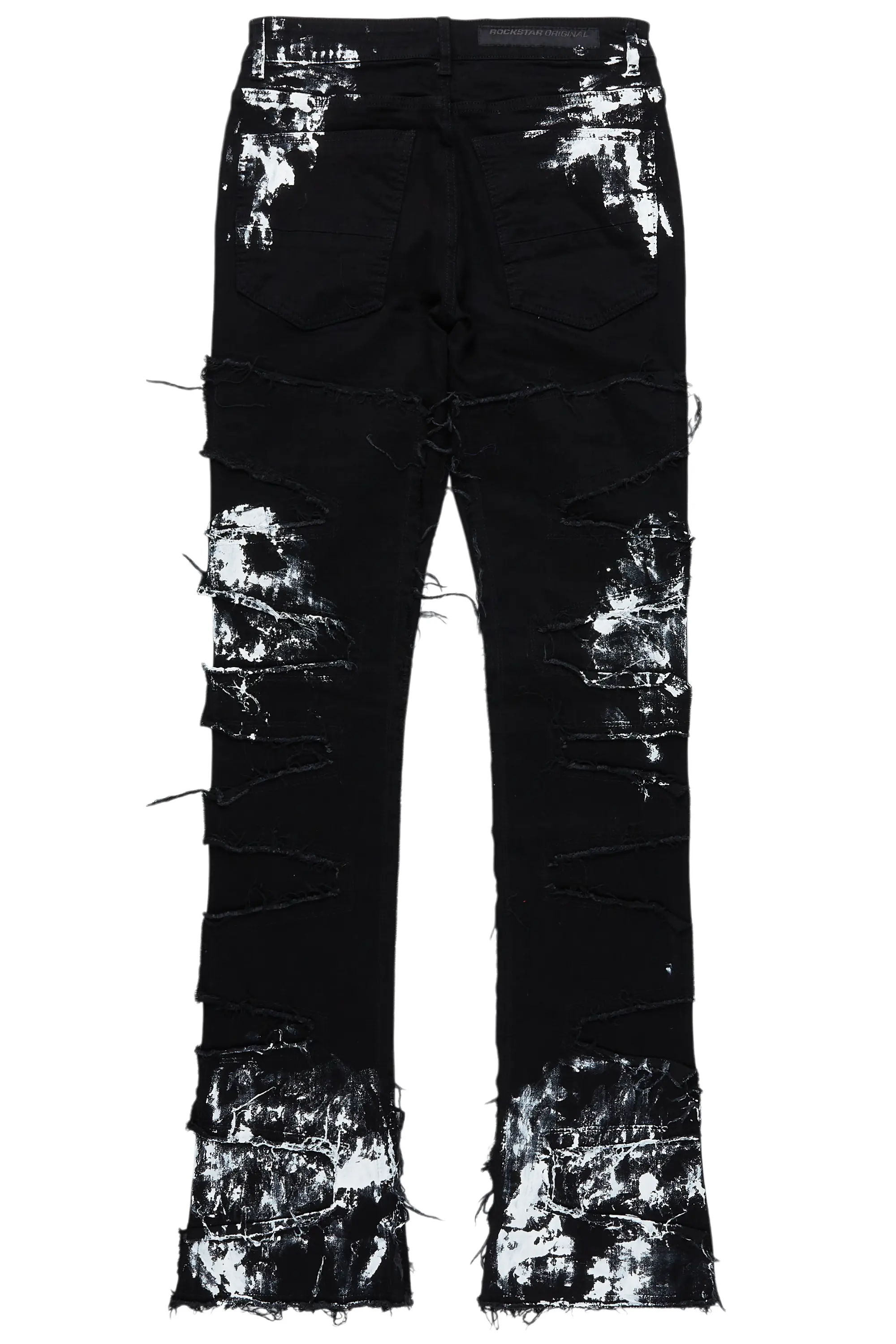 Kodak Black/White Painter Stacked Flare Fringe Jean - Image 9