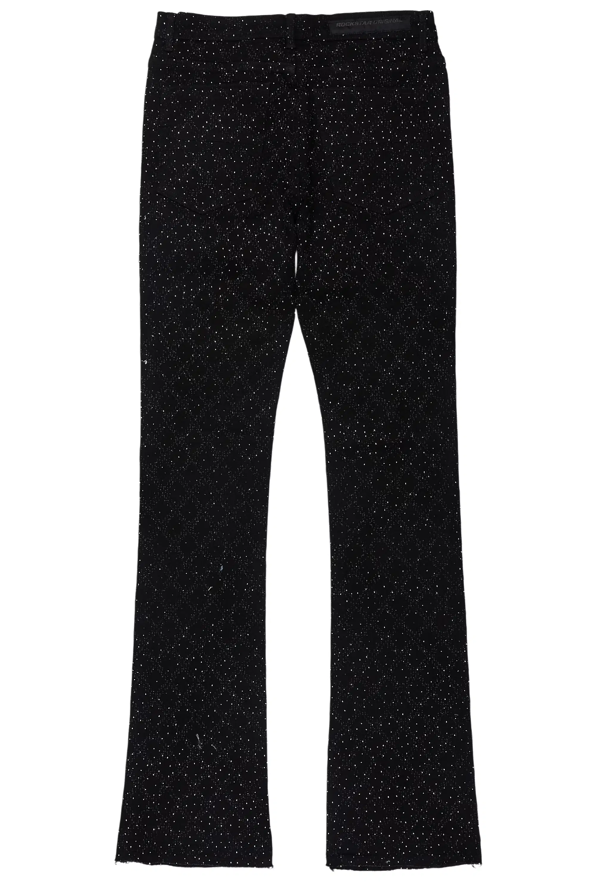 Glit Black/Silver Rhinestone Stacked Flare Jean - Image 8