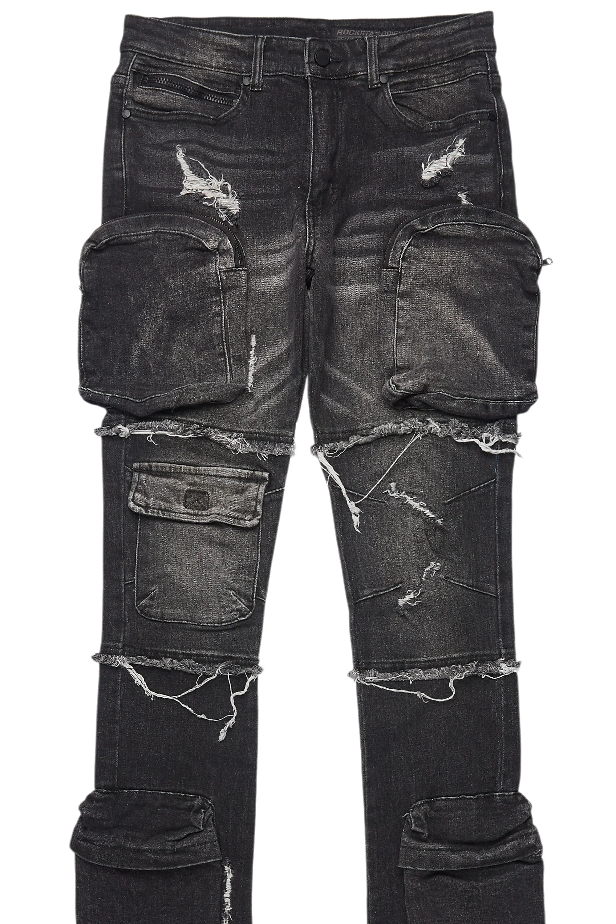 Shift Dark Grey Stacked Flare Jean - Image 9