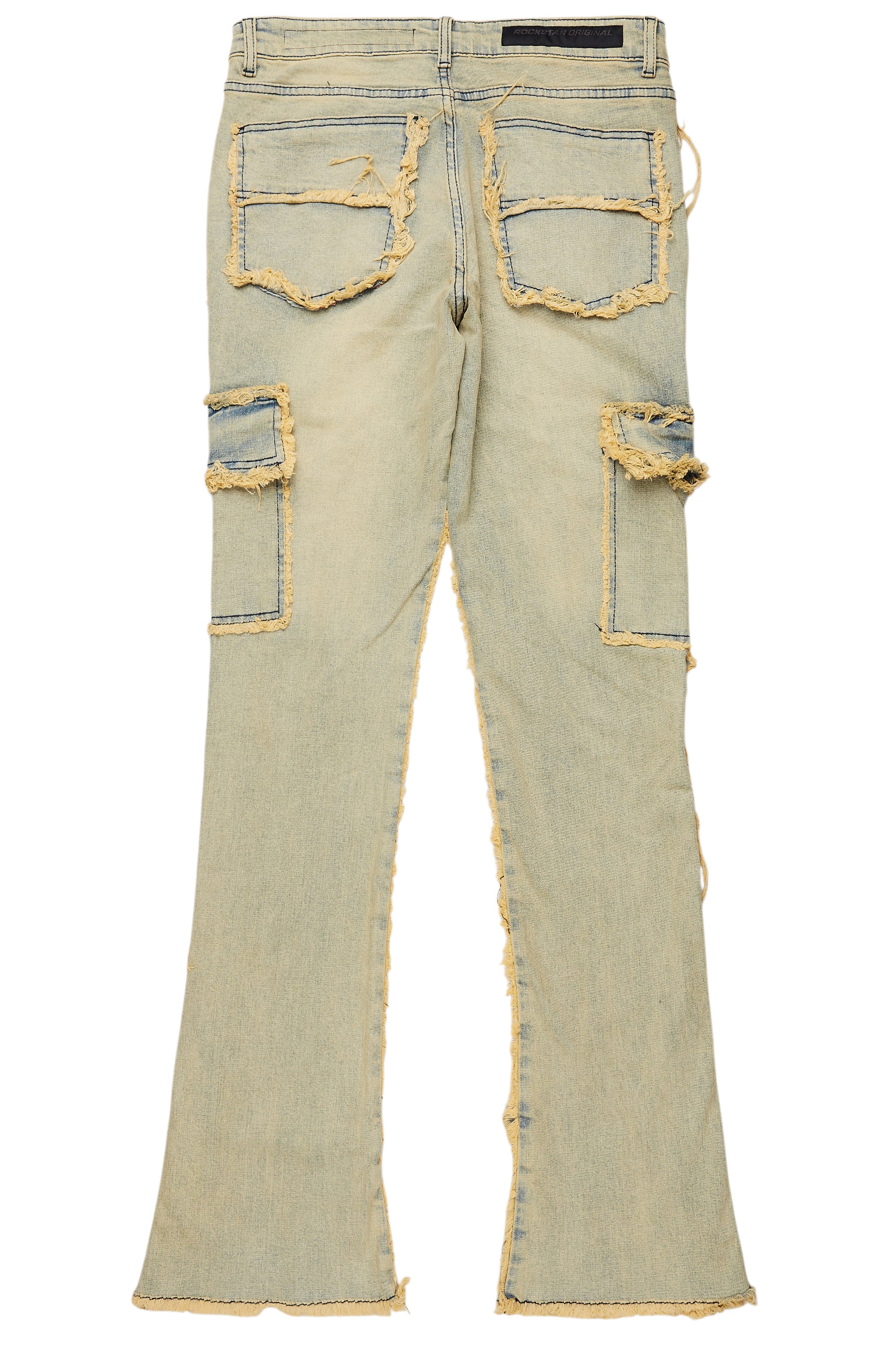 Revved Dirty Blue Stacked Flare Jean - Image 10