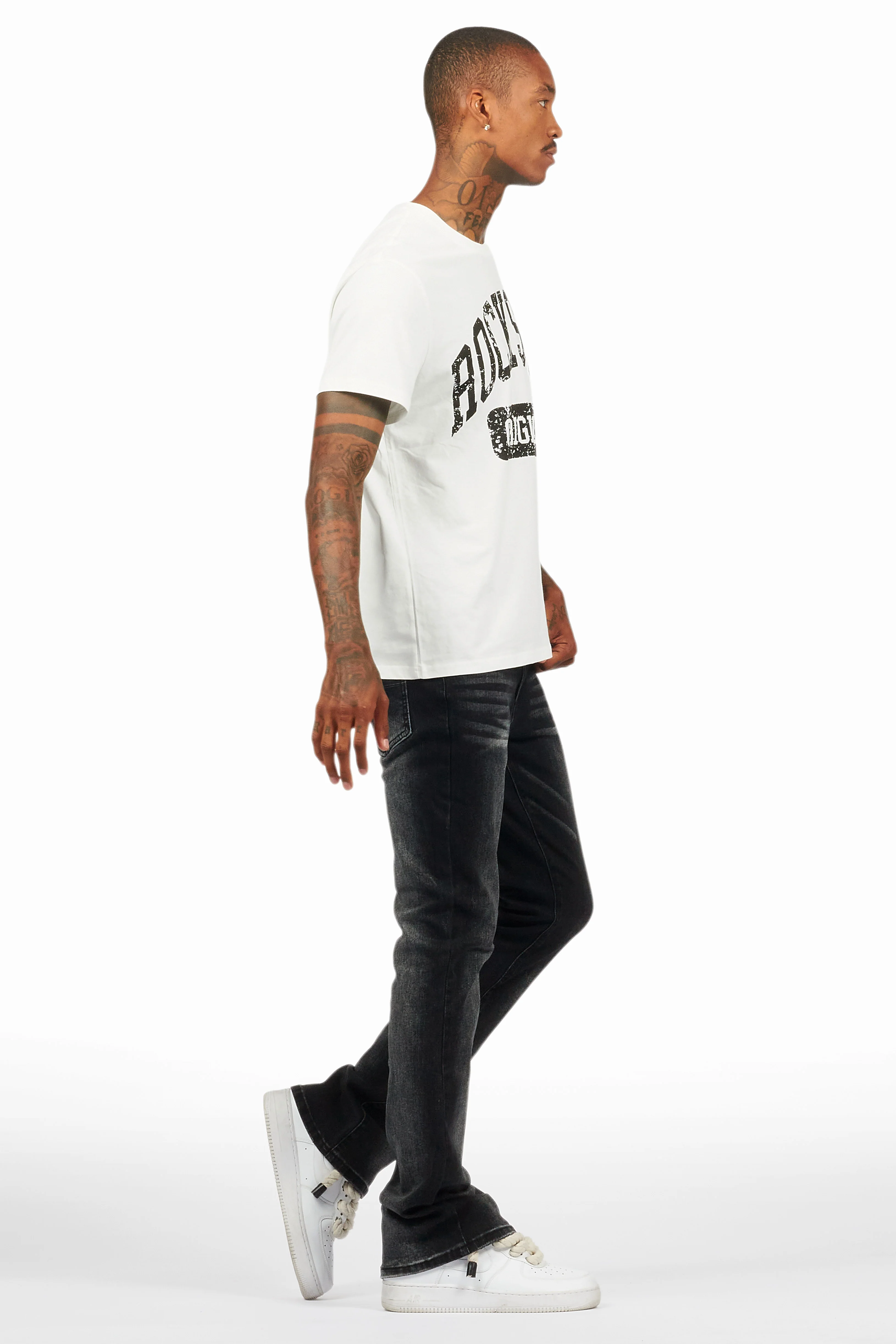 Drick Dark Grey Regular Fit Flare Jean - Image 4
