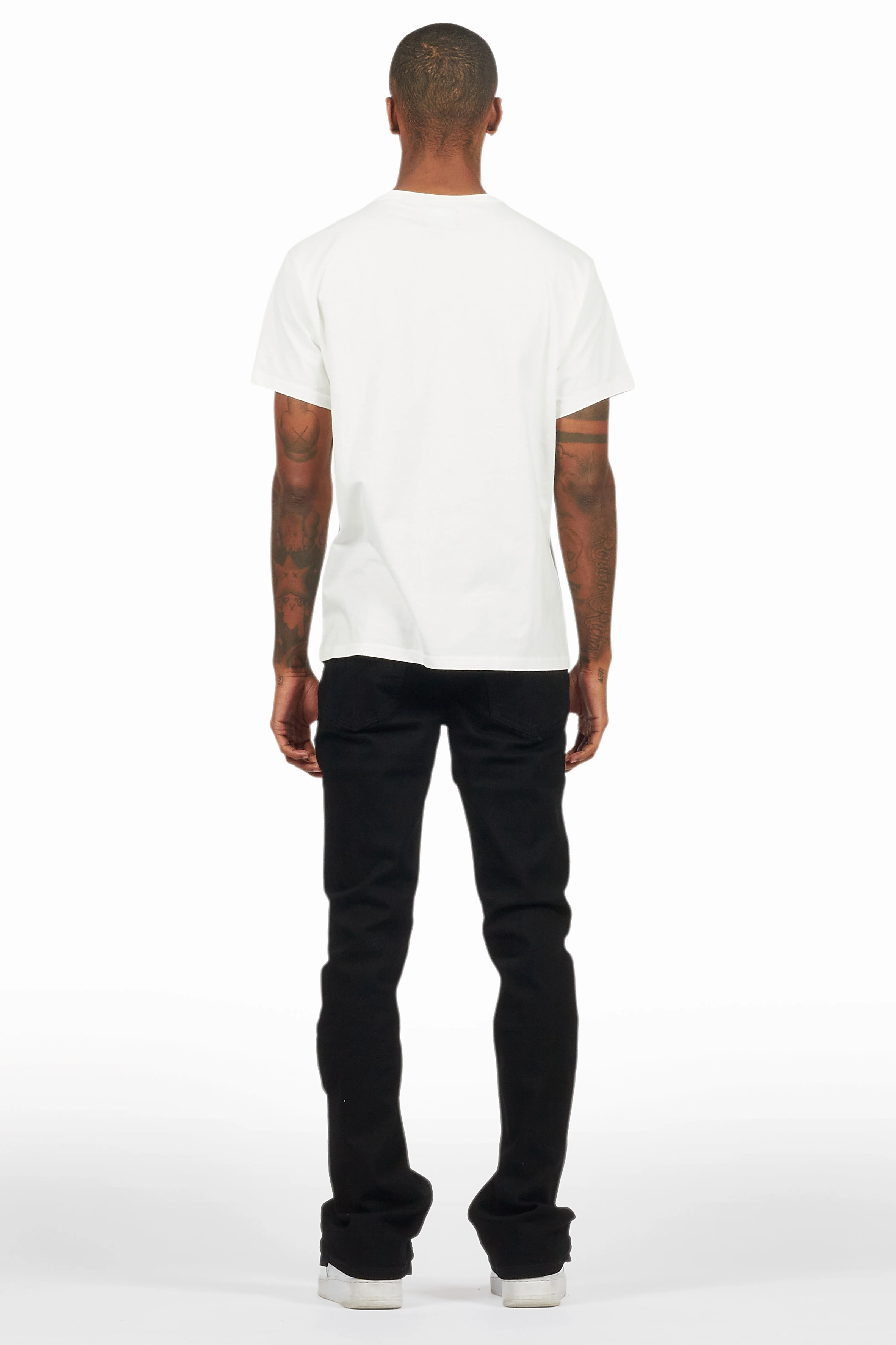 Drick Jet Black Regular Fit Flare Jean - Image 5
