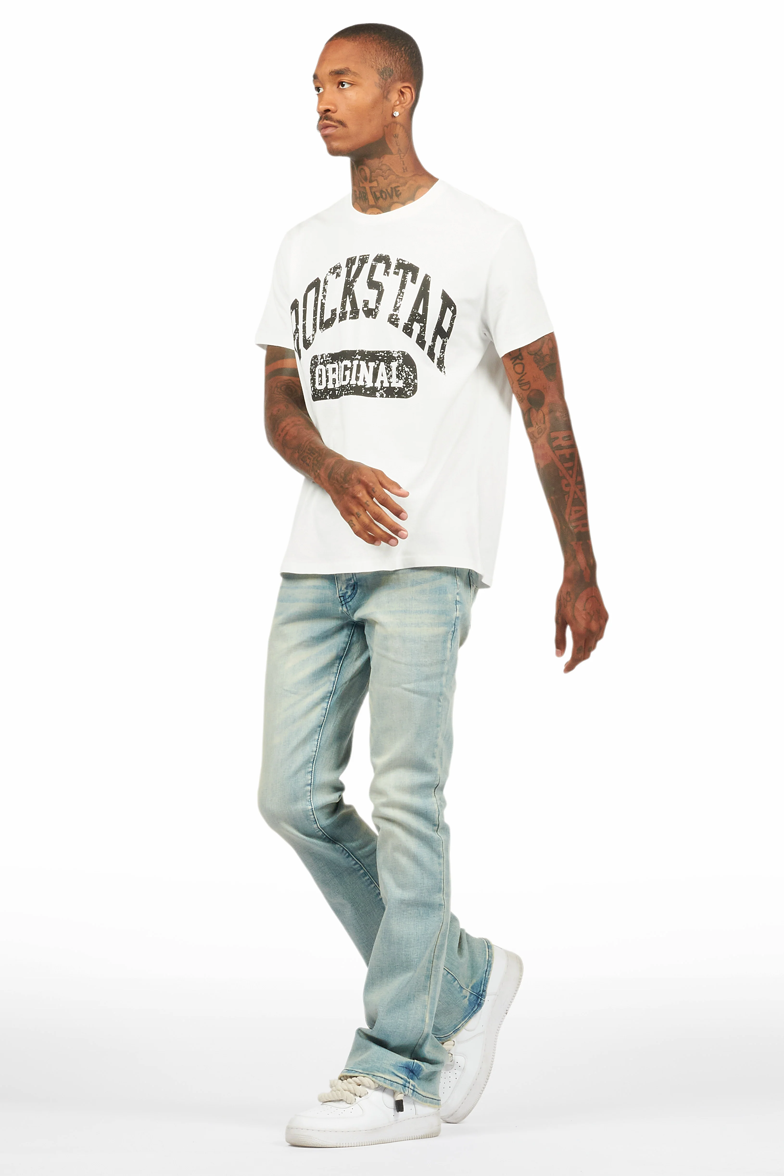 Drick Light Blue Regular Fit Flare Jean - Image 8