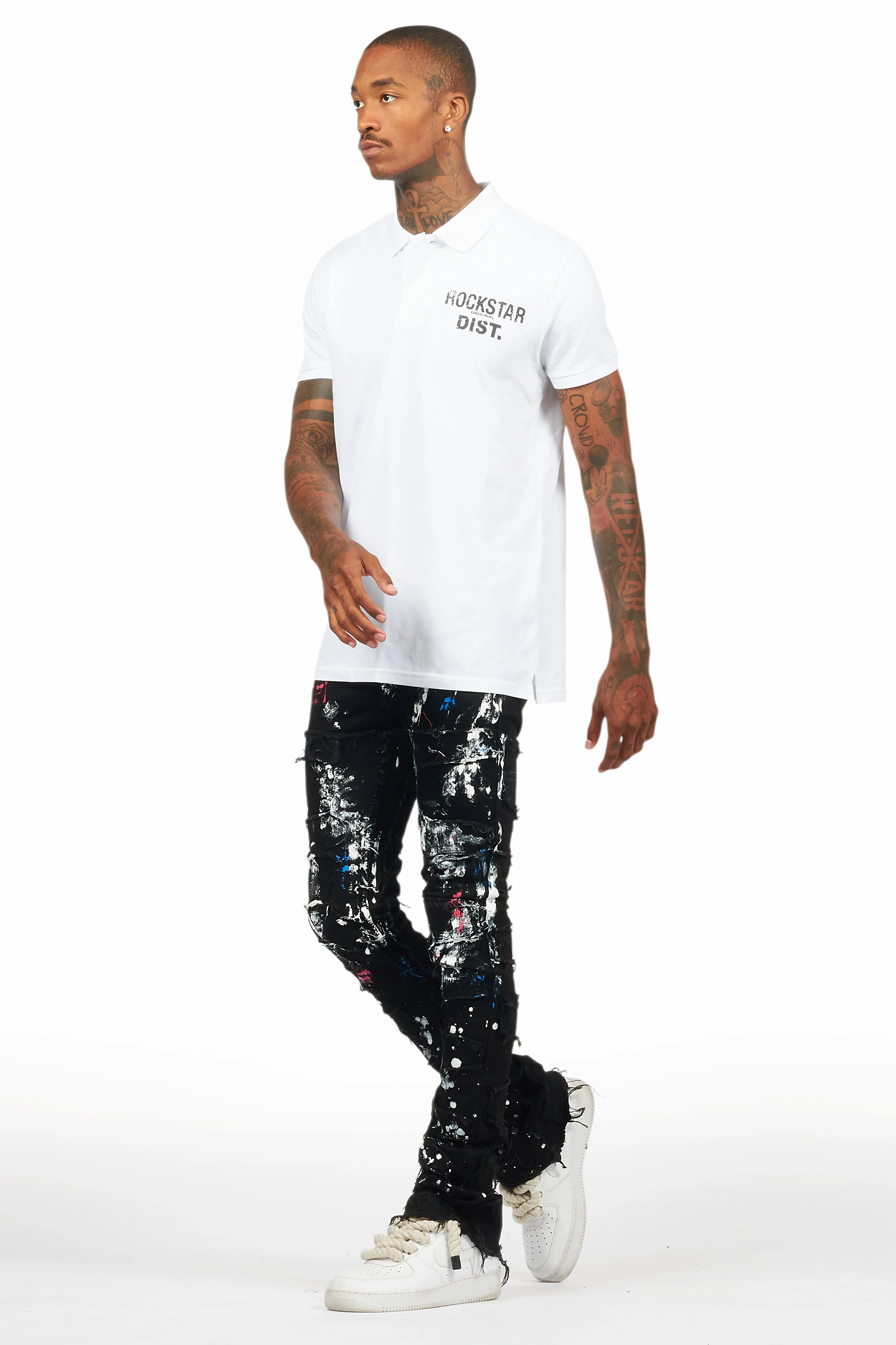 Dallin Black Painter Stacked Flare Jean - Image 8
