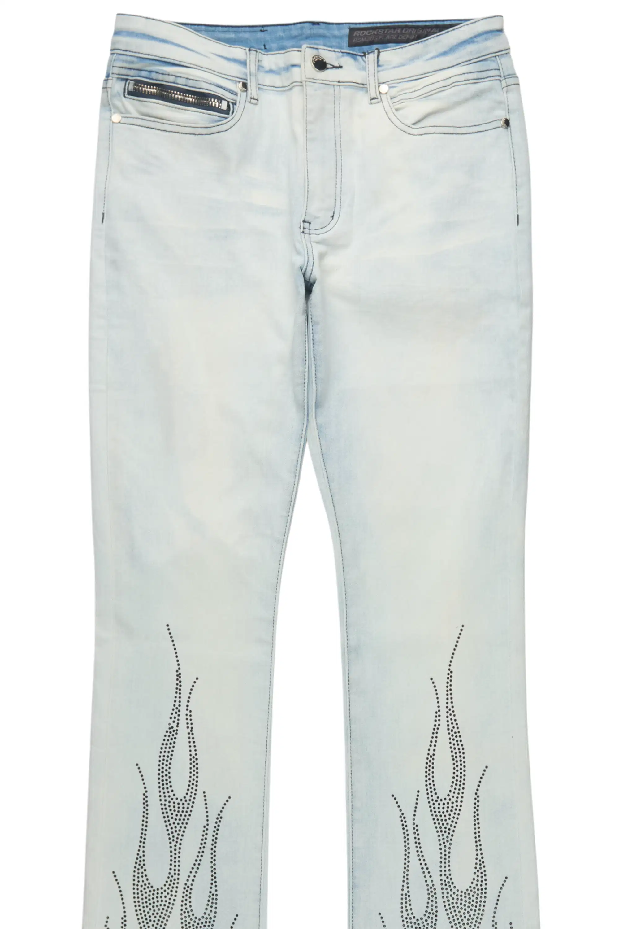 Samba Blue/Black Rhinestone Stacked Flare Jean - Image 10