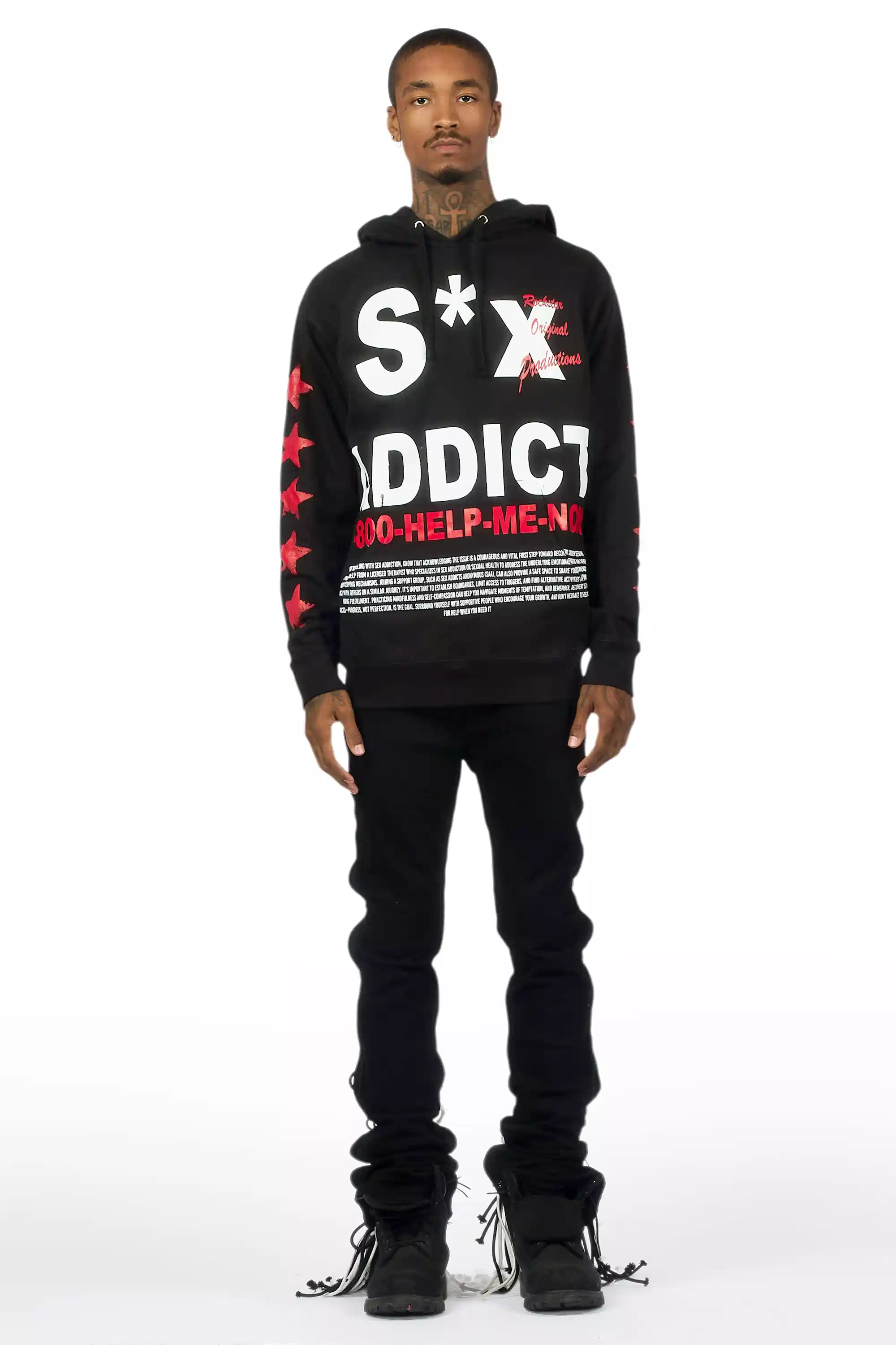 Otto Black Stacked Flare Jean - Image 6