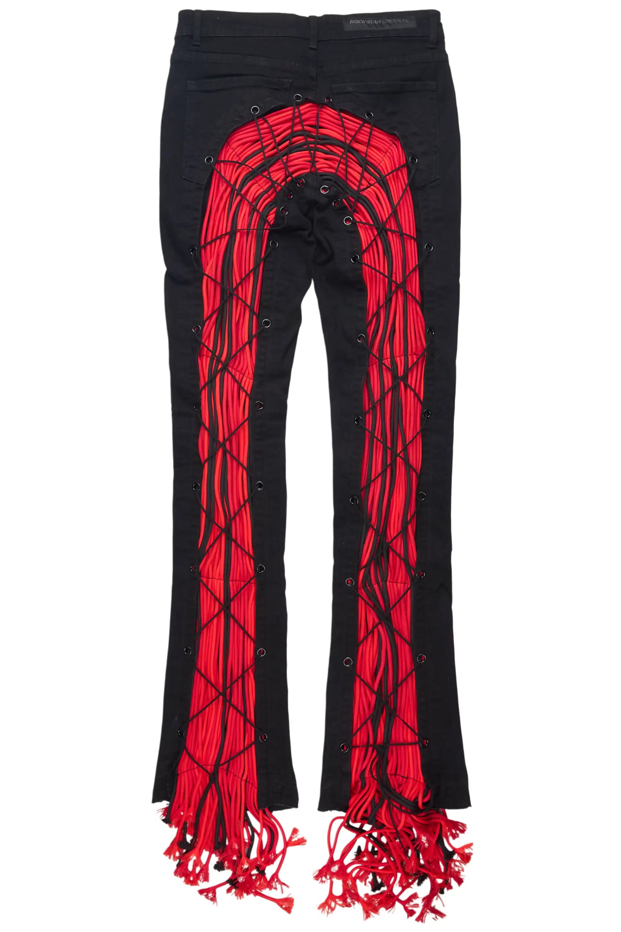 Otto Black/Red Stacked Flare Jean - Image 2