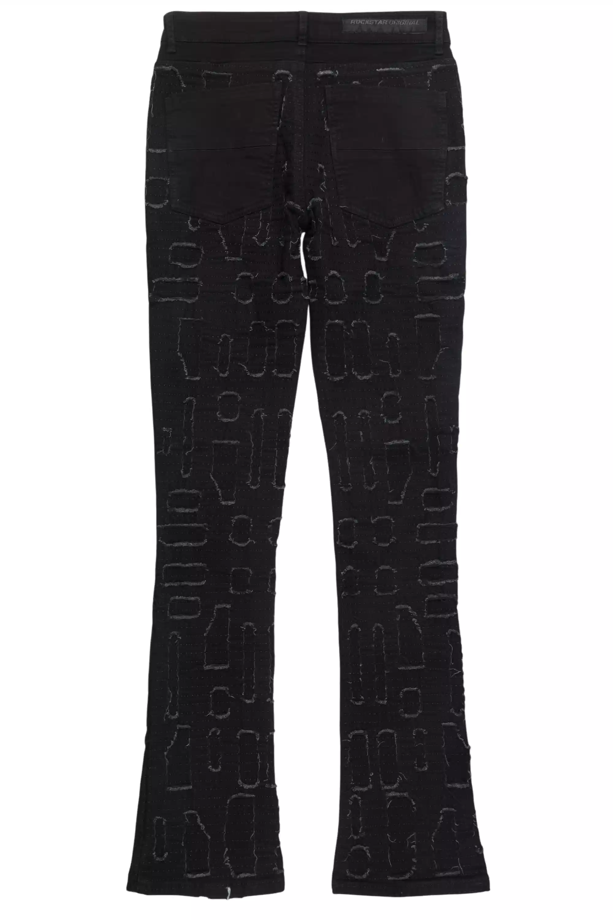 Gribo Black Stacked Flare Jean - Image 10