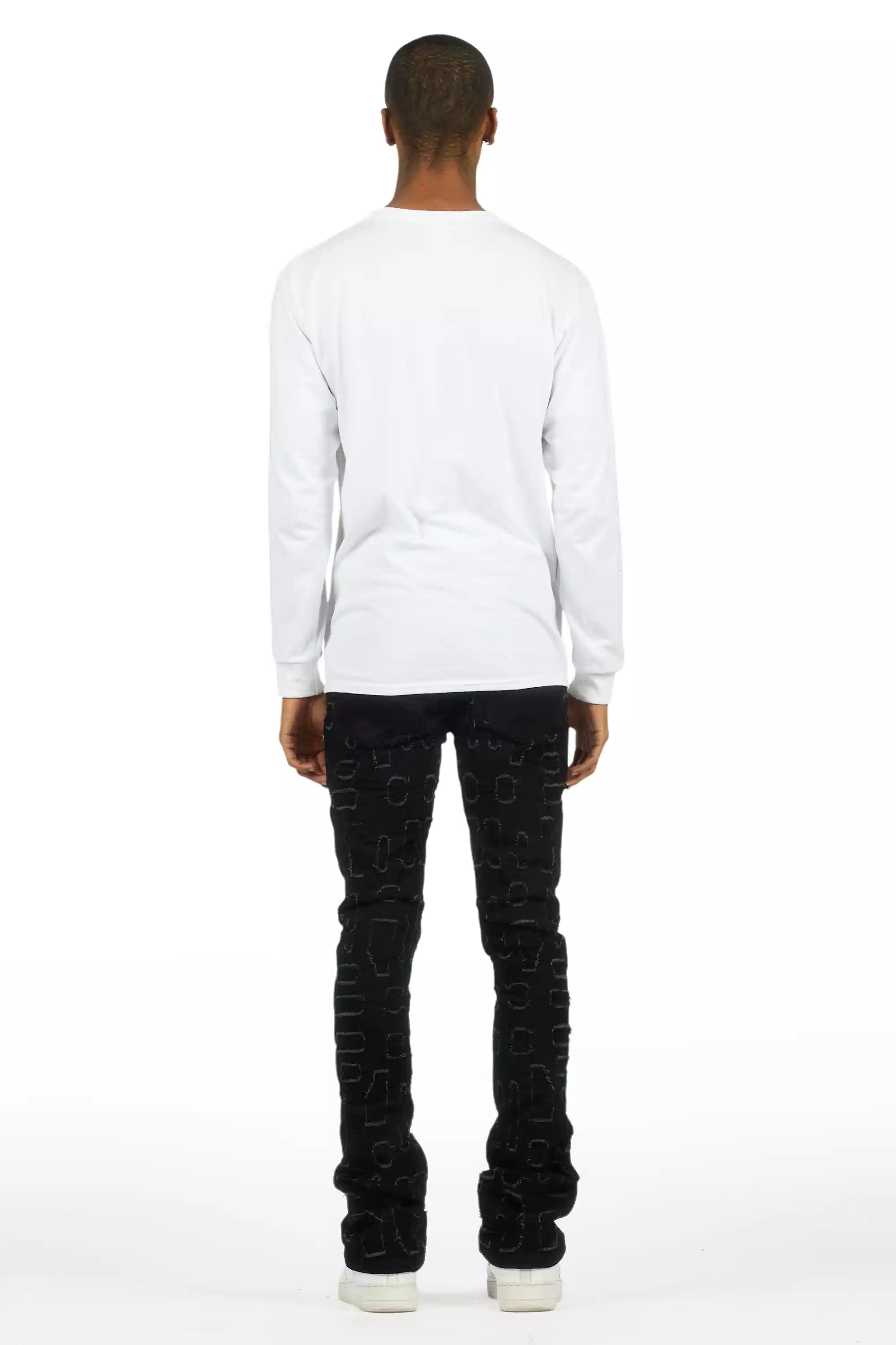 Gribo Black Stacked Flare Jean - Image 6