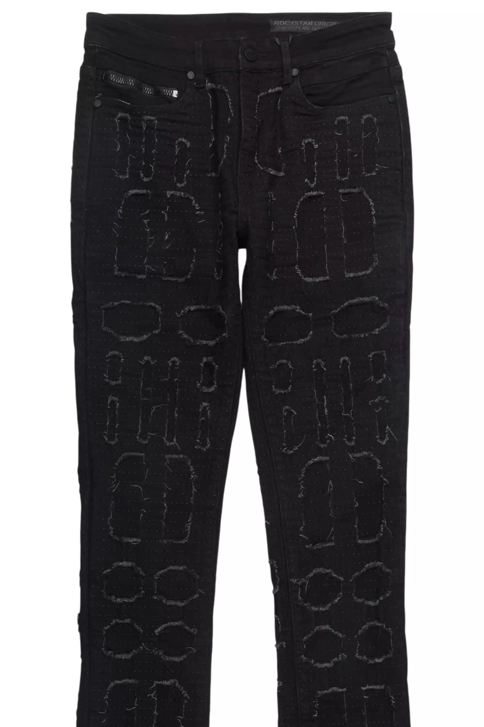 Gribo Black Stacked Flare Jean - Image 9