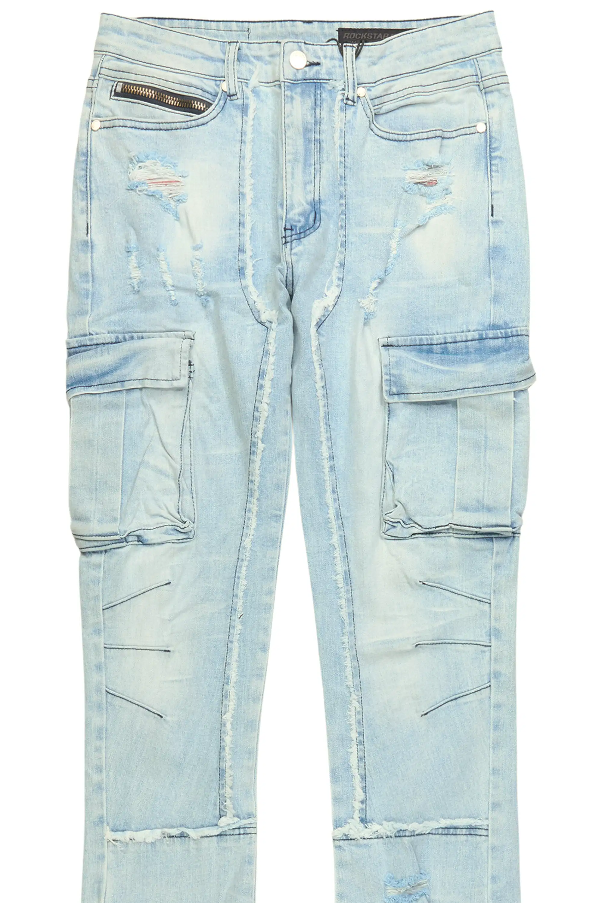 Aftermath Light Blue Stacked Flare Jean - Image 7