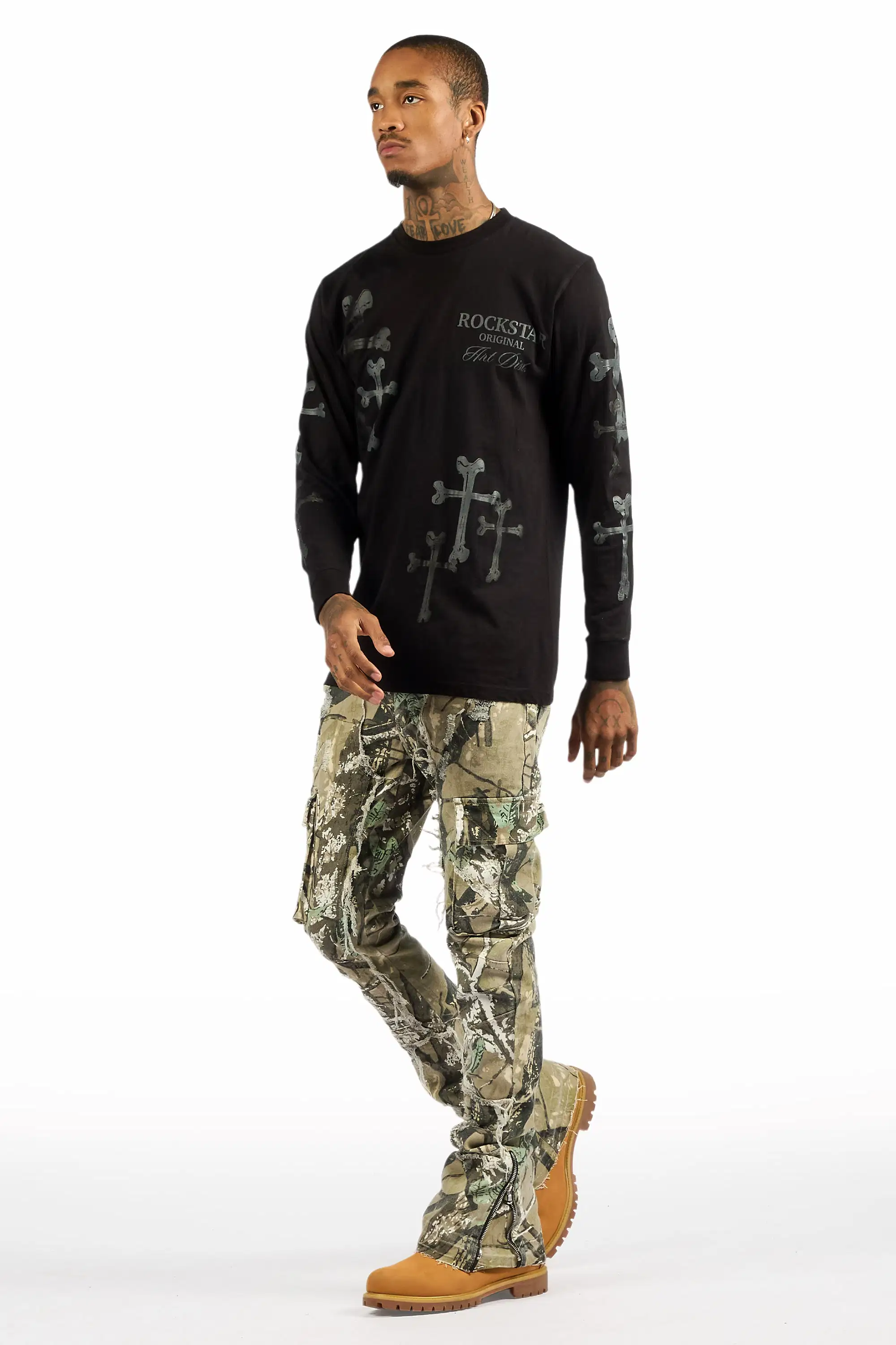 Aftermath Tree Camo Stacked Flare Jean - Image 6