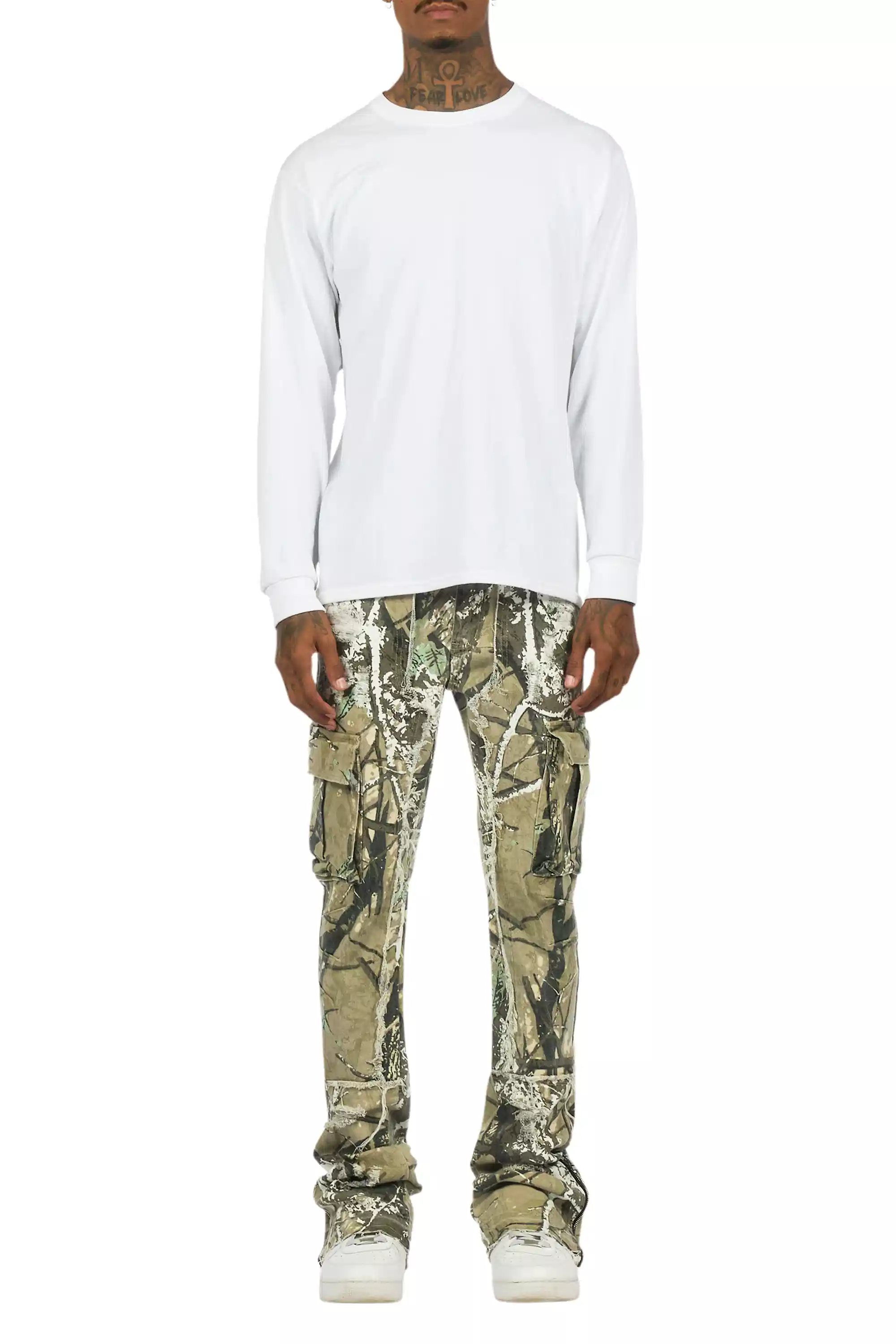 Aftermath Tree Camo/White Stacked Flare Jean - Image 11