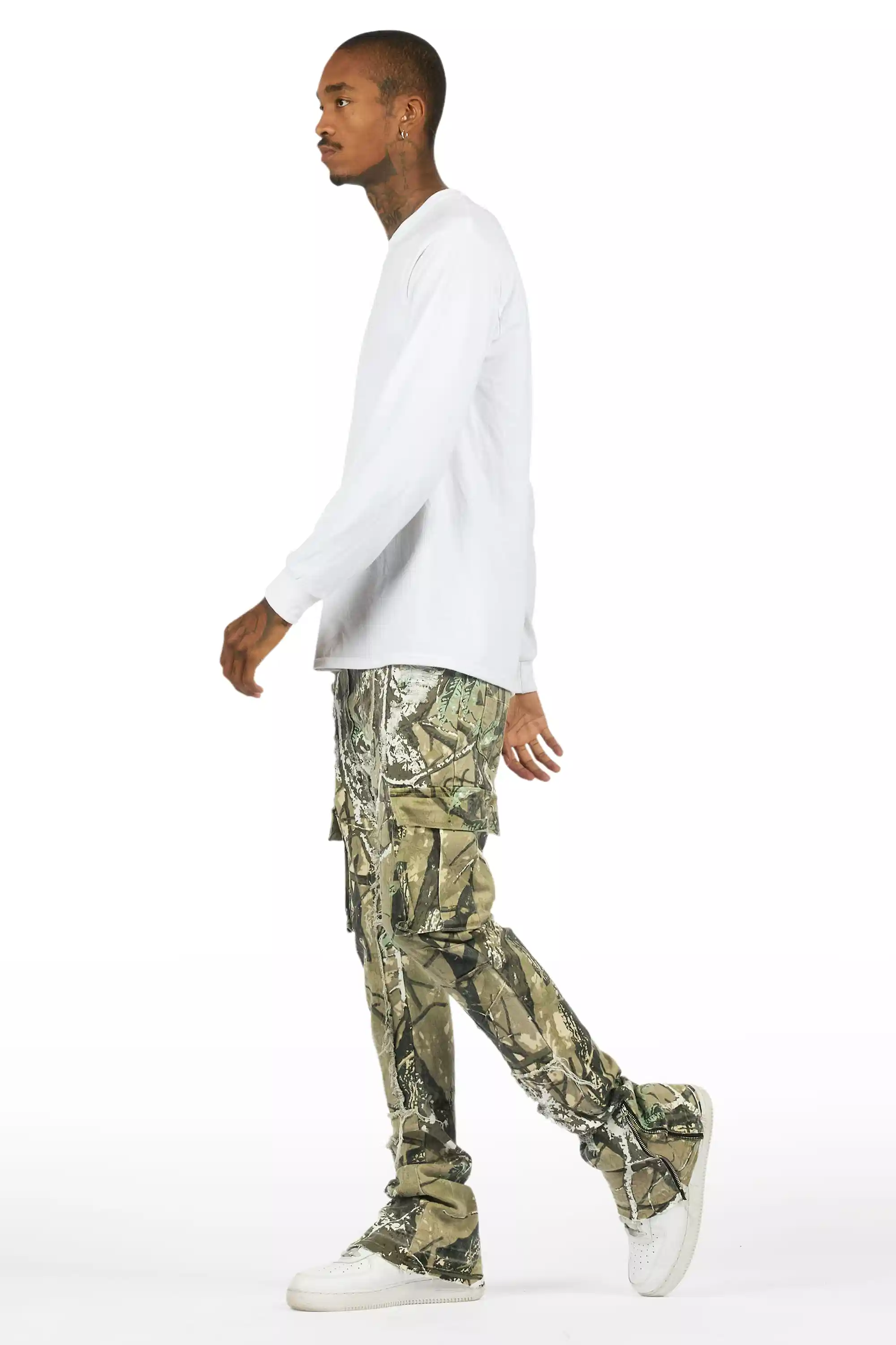 Aftermath Tree Camo/White Stacked Flare Jean - Image 8