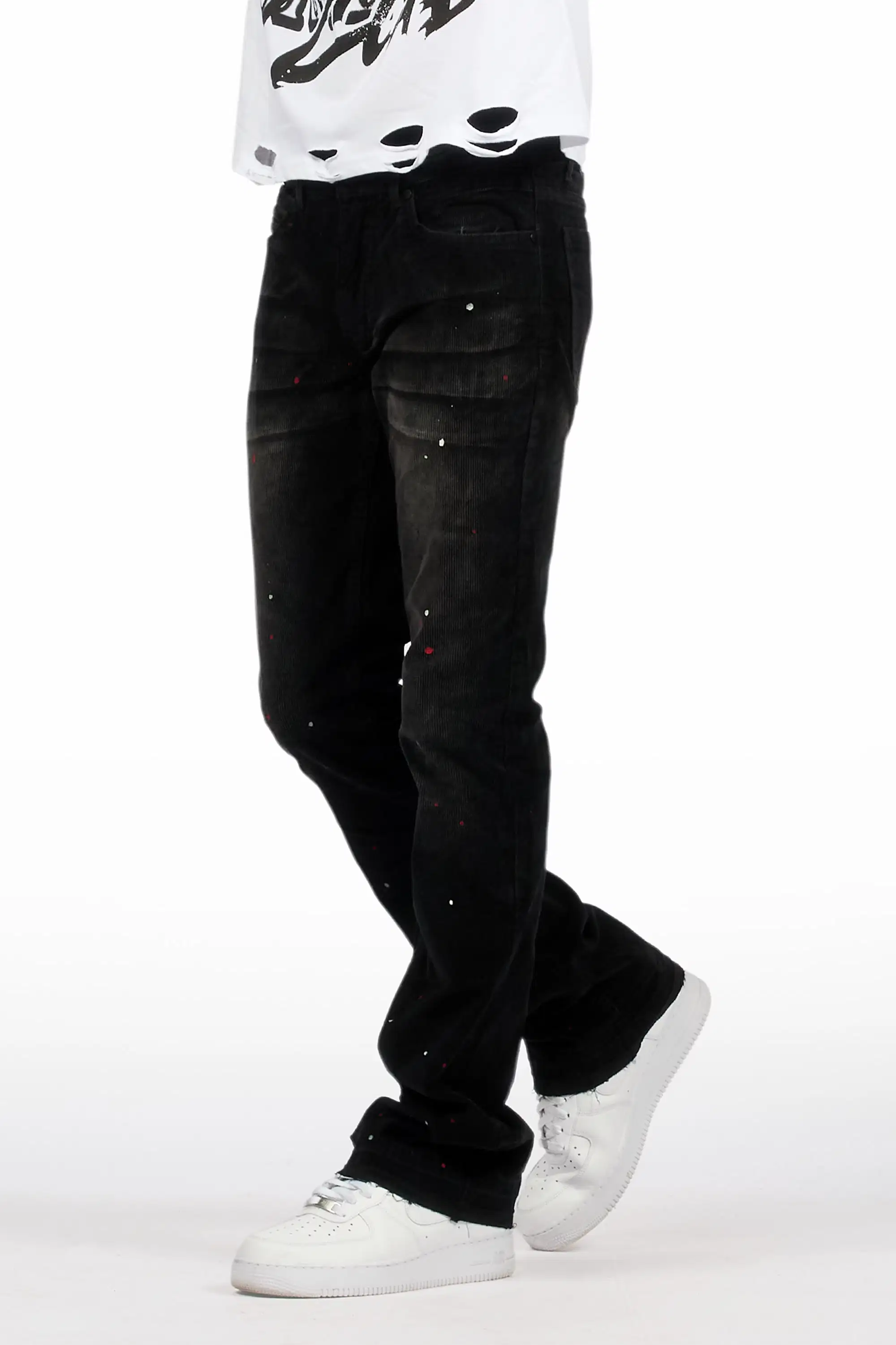 Chasen Black Stacked Flare Jean - Image 9