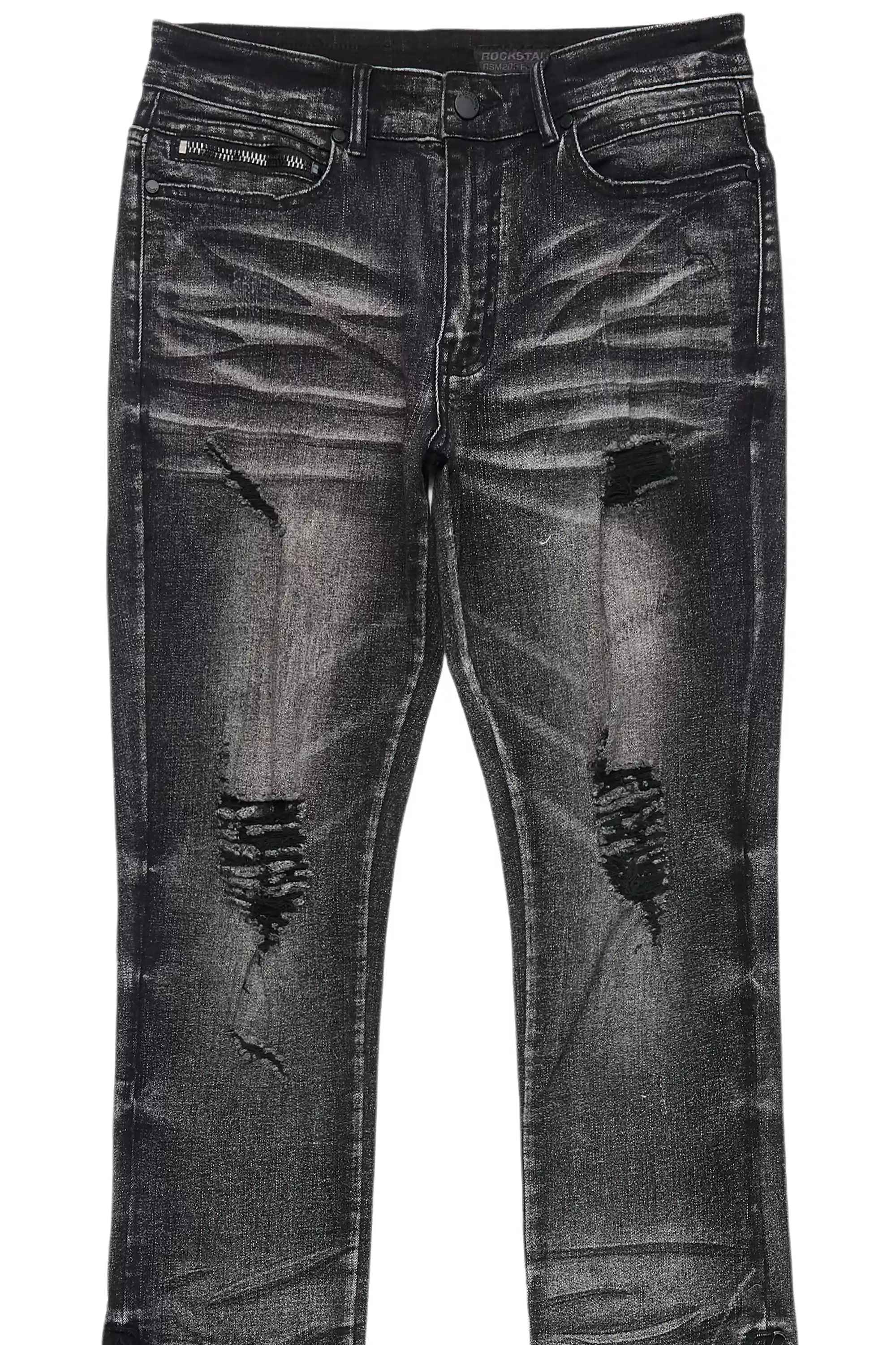 Jaymes Grey Stacked Flare Jean - Image 7