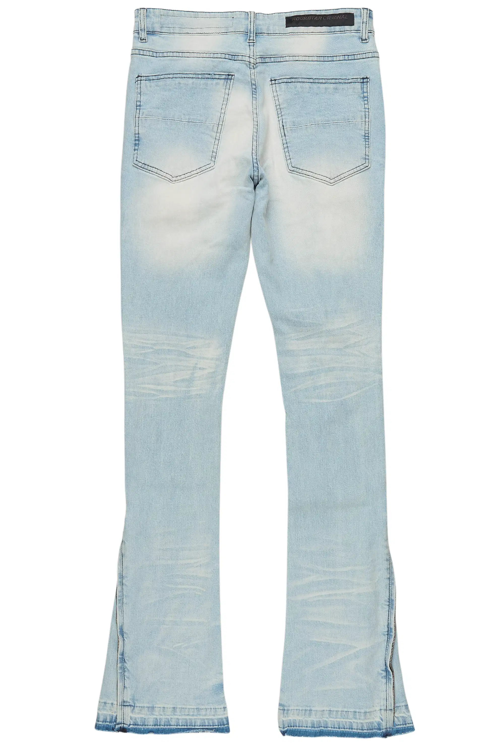 Jaymes Light Blue Stacked Flare Jean - Image 8