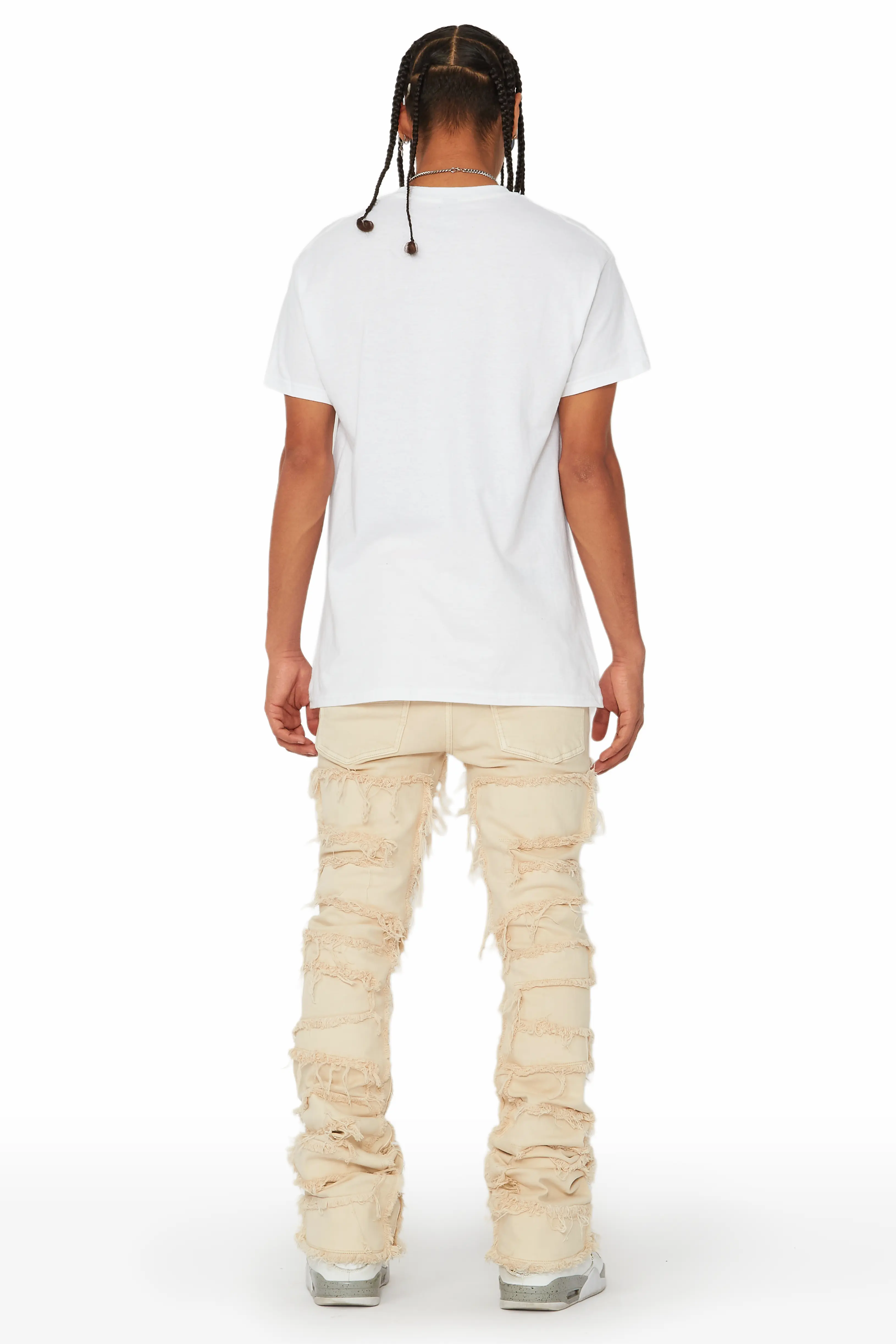 Shake Beige Stacked Flare Jean - Image 5