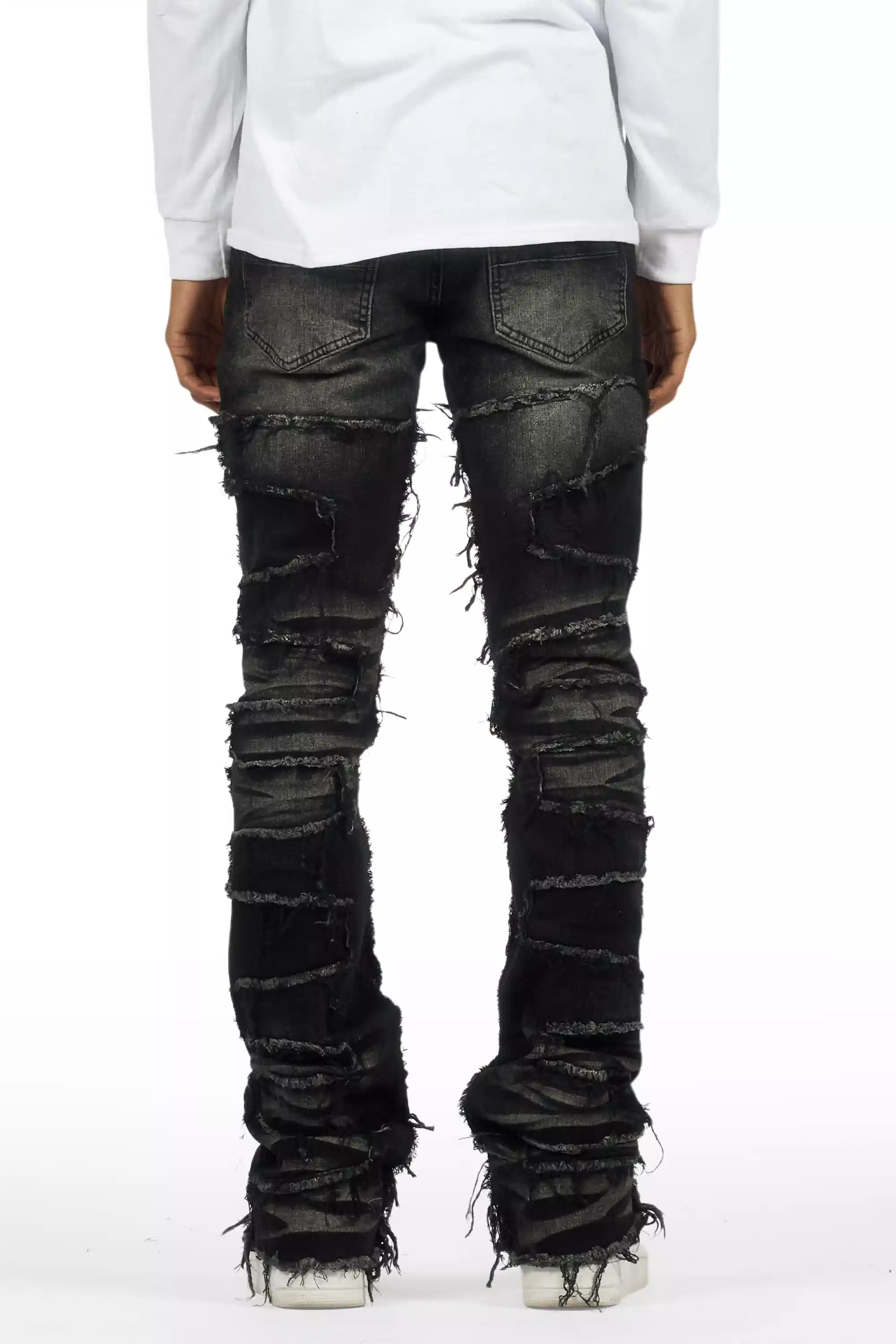 Shake Dark Grey Stacked Flare Jean - Image 13