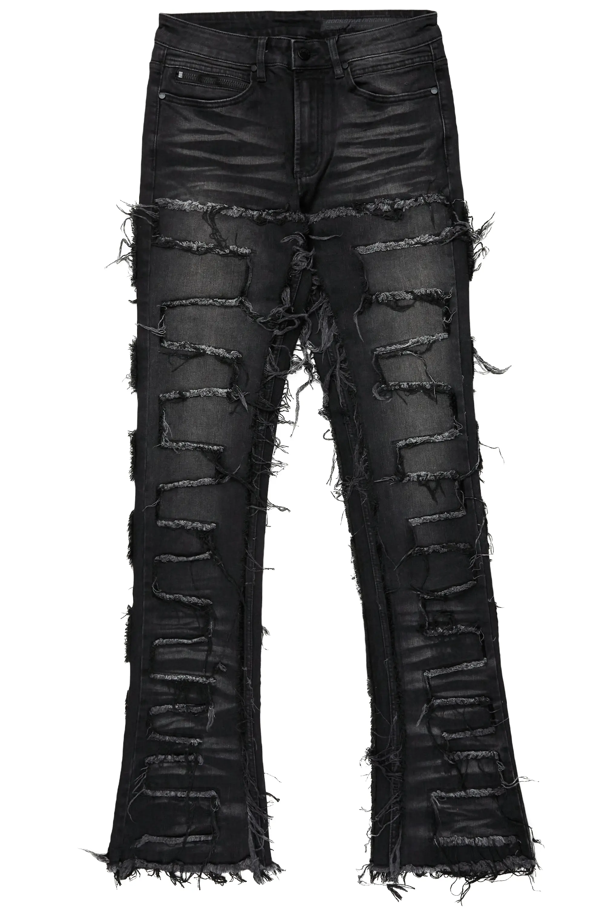 Shake Dark Grey Stacked Flare Jean - Image 2
