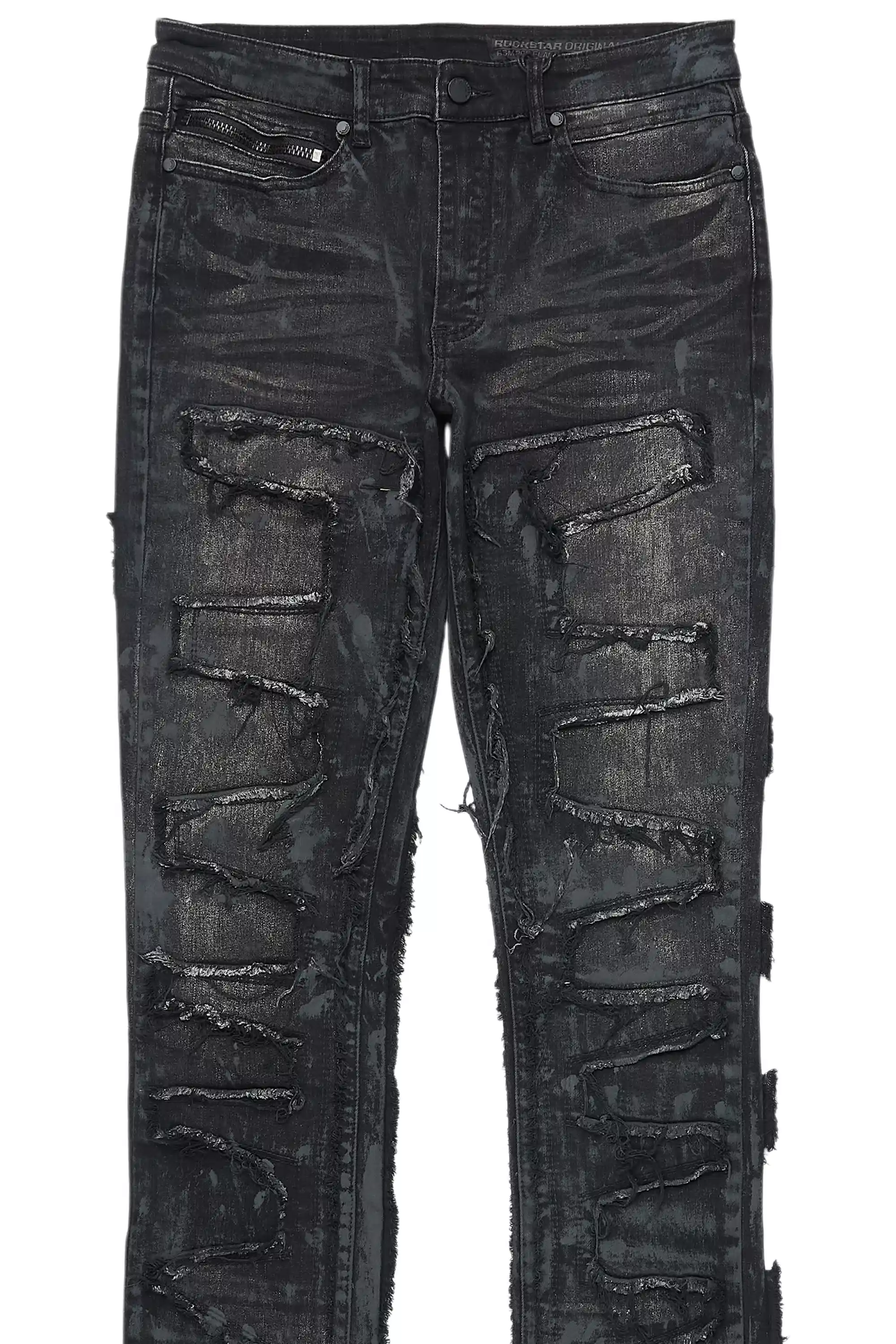 Shake Grey Oil Wash Stacked Flare Jean - Image 9
