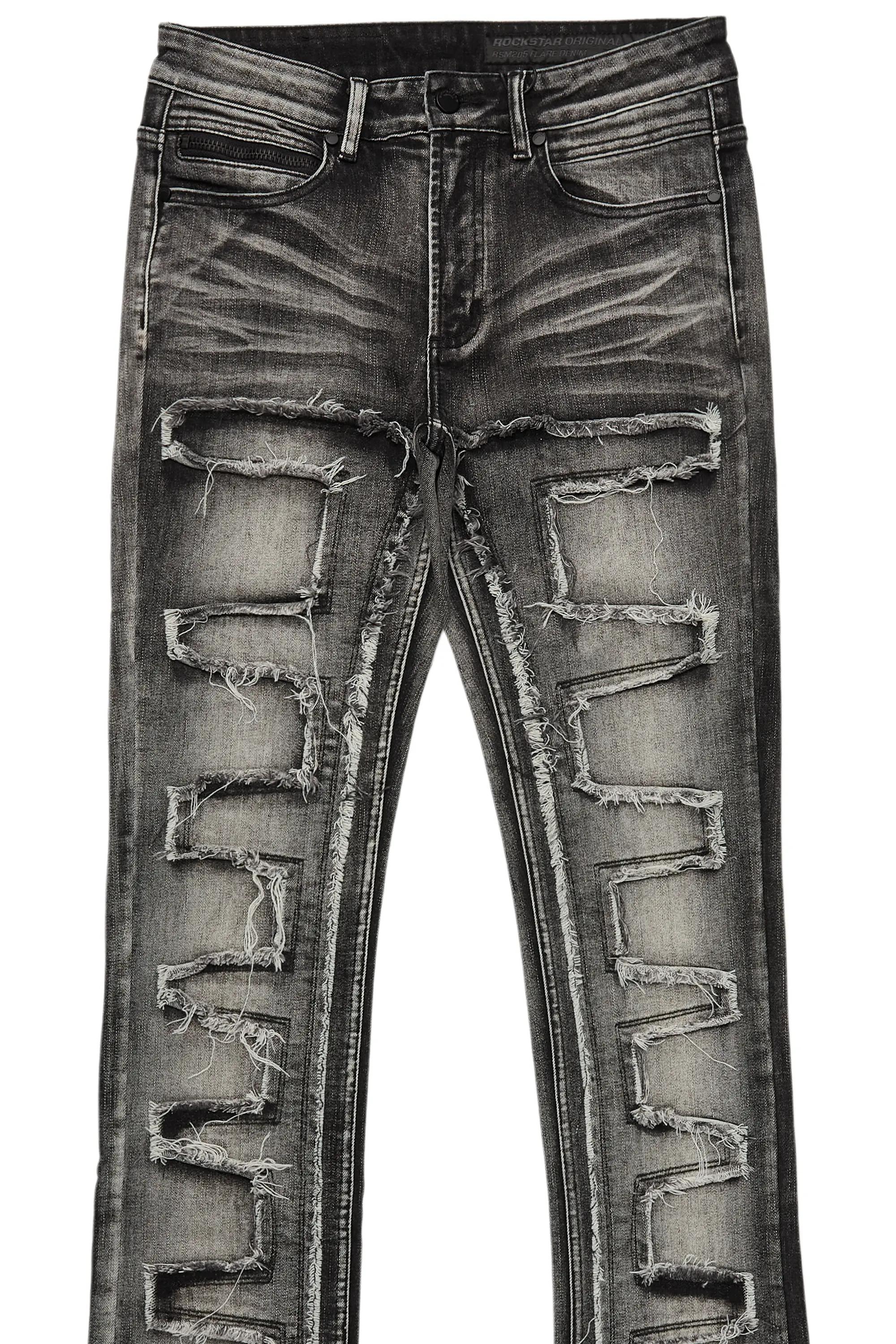 Shake Light Grey Stacked Flare Jean - Image 10