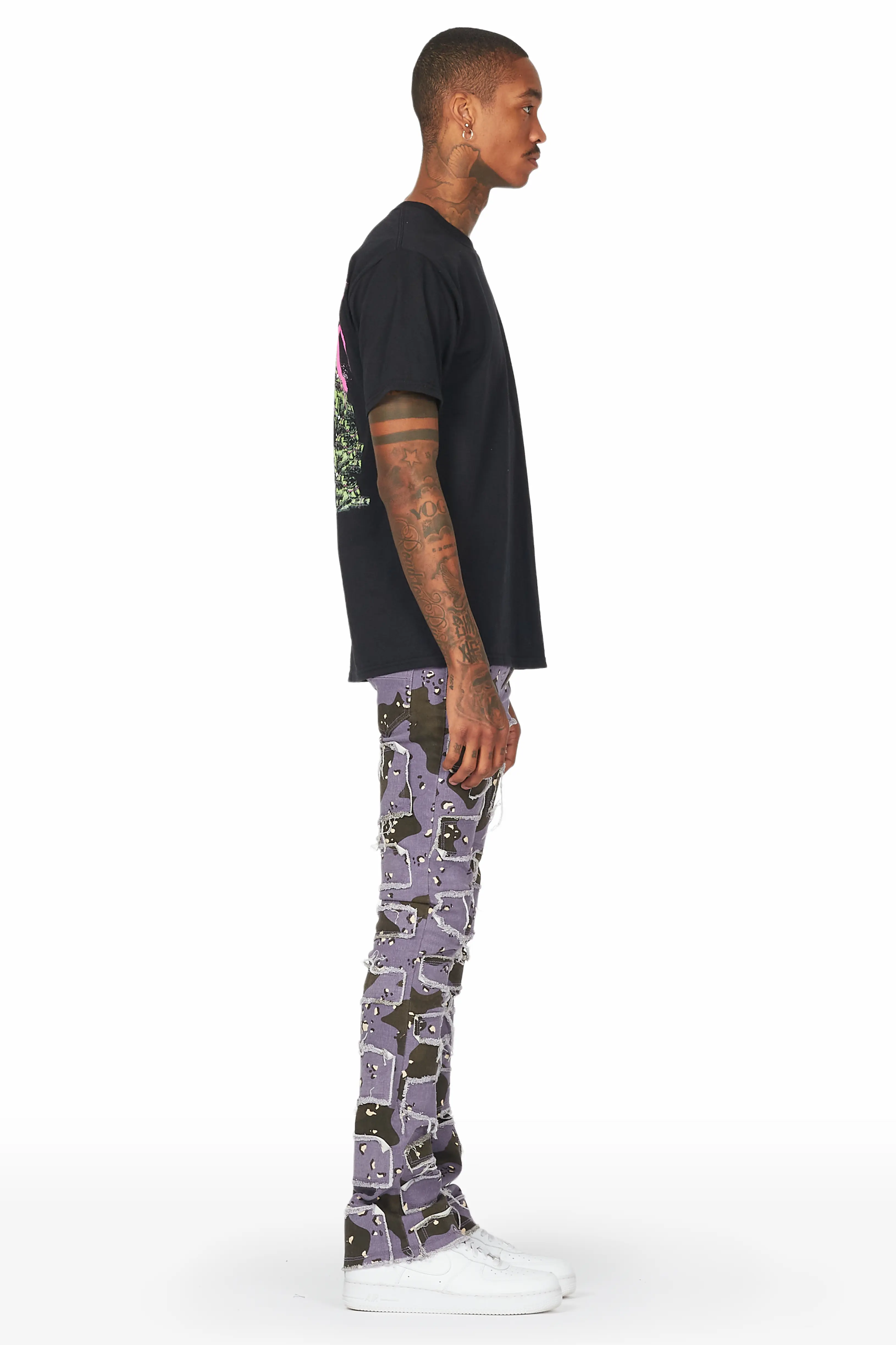 Shake Purple Camo Stacked Flare Jean - Image 5