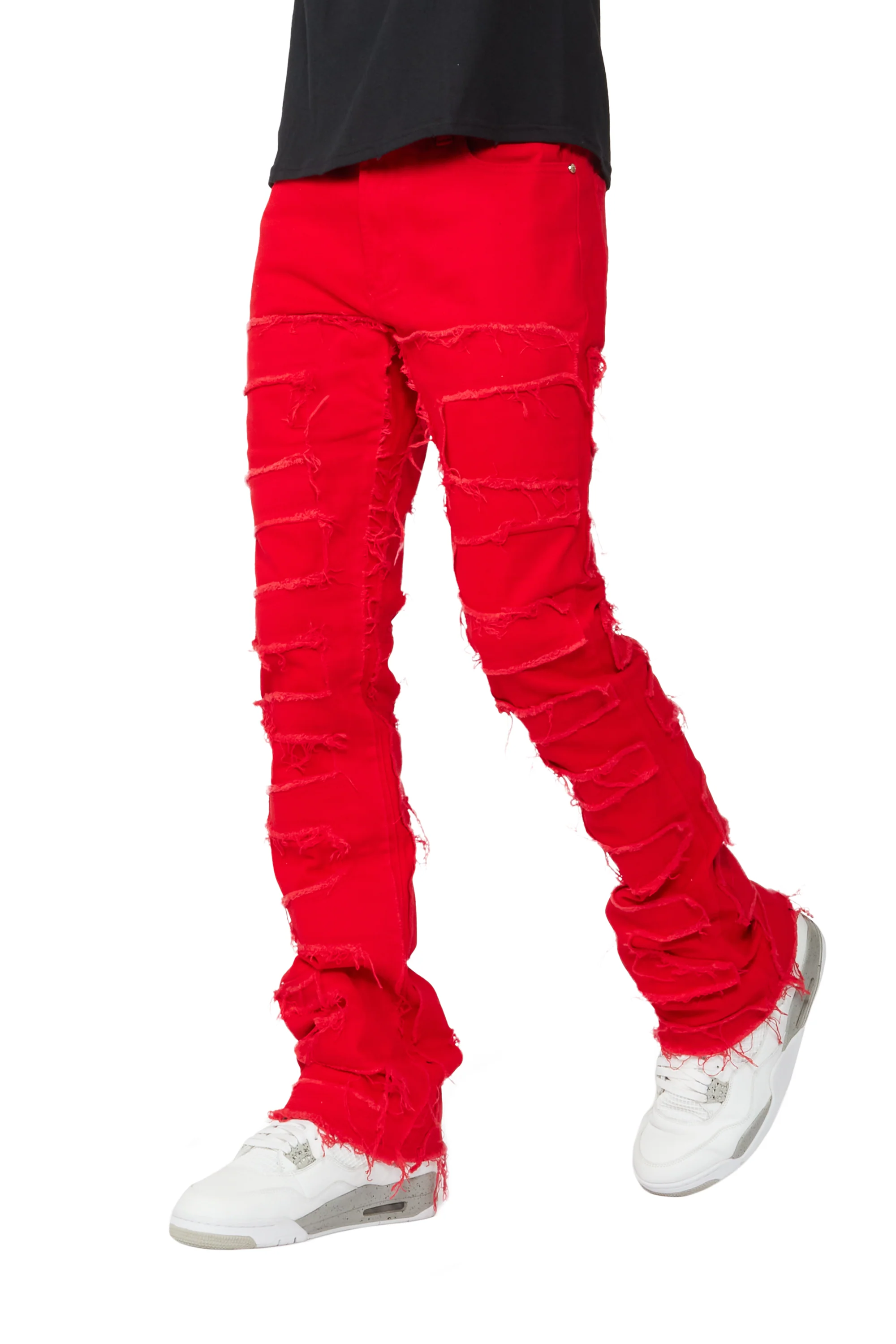 Shake Red Stacked Flare Jean - Image 9