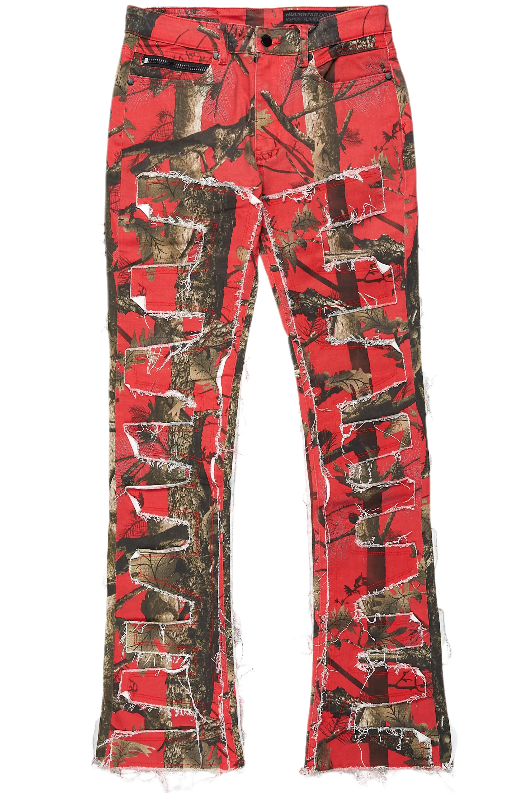 Shake Red Tree Camo Stacked Flare Jean - Image 2