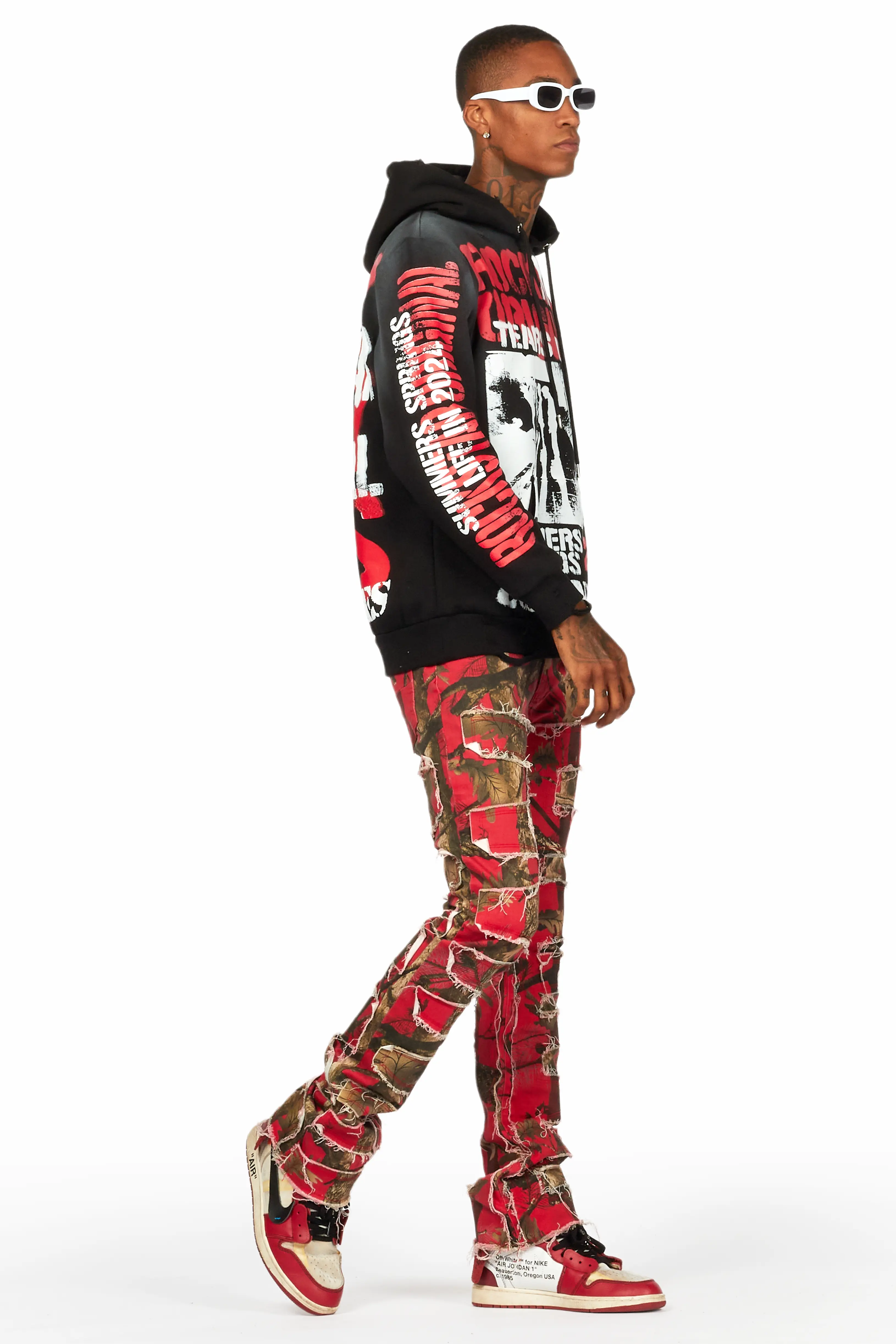 Shake Red Tree Camo Stacked Flare Jean - Image 7