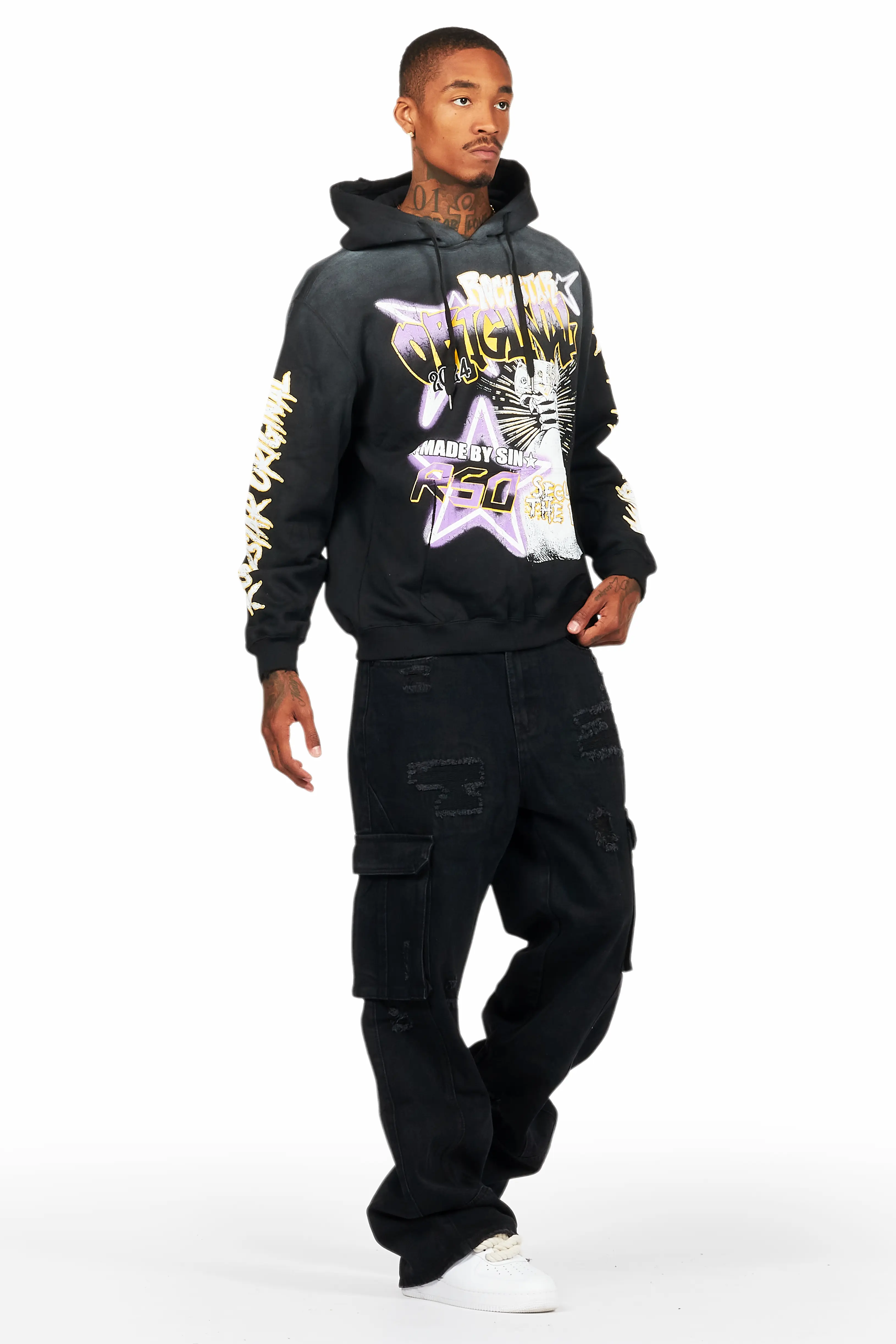 Nand Jet Black Baggy Cargo Jean - Image 7
