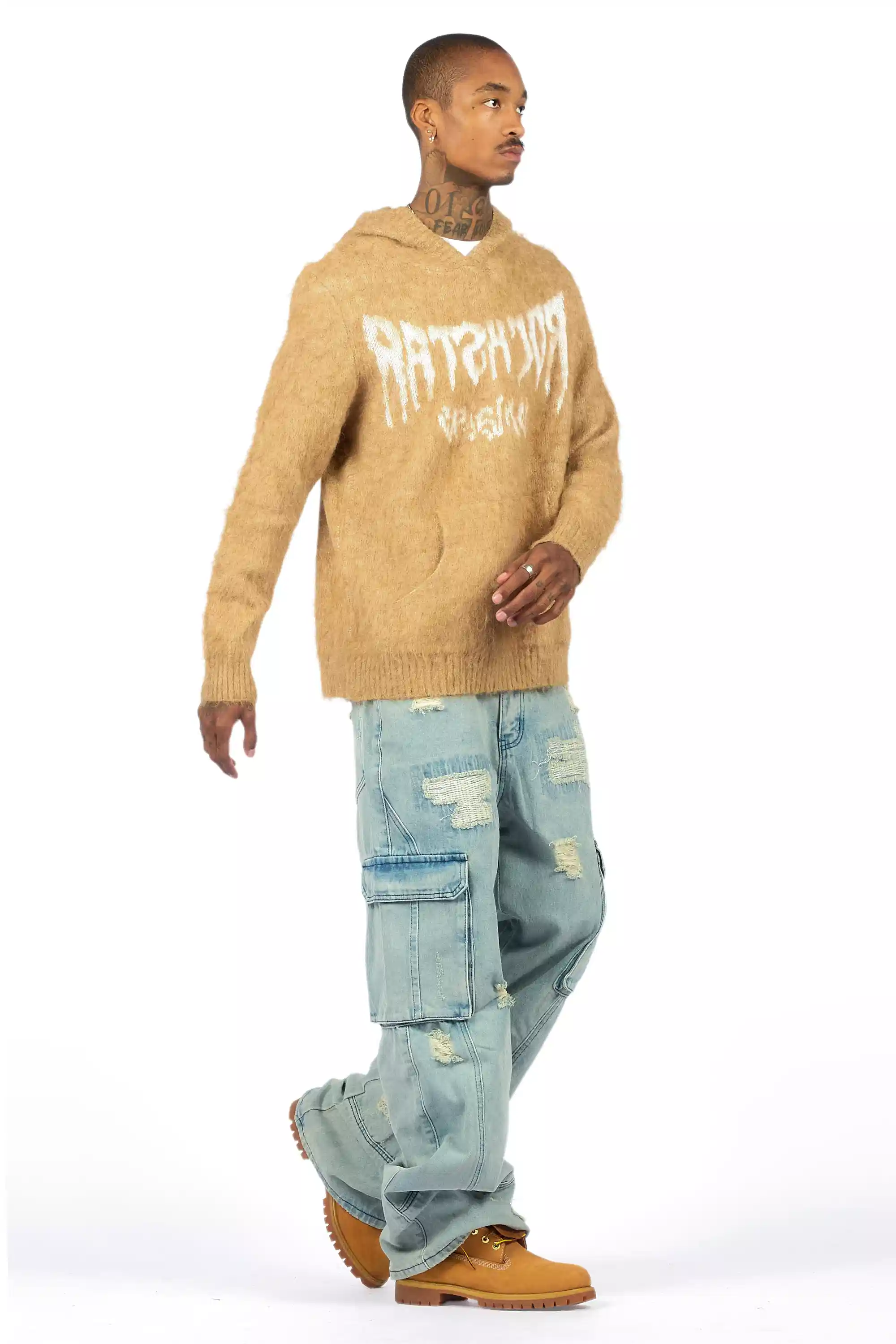 Nand Light Blue Baggy Cargo Jean - Image 4