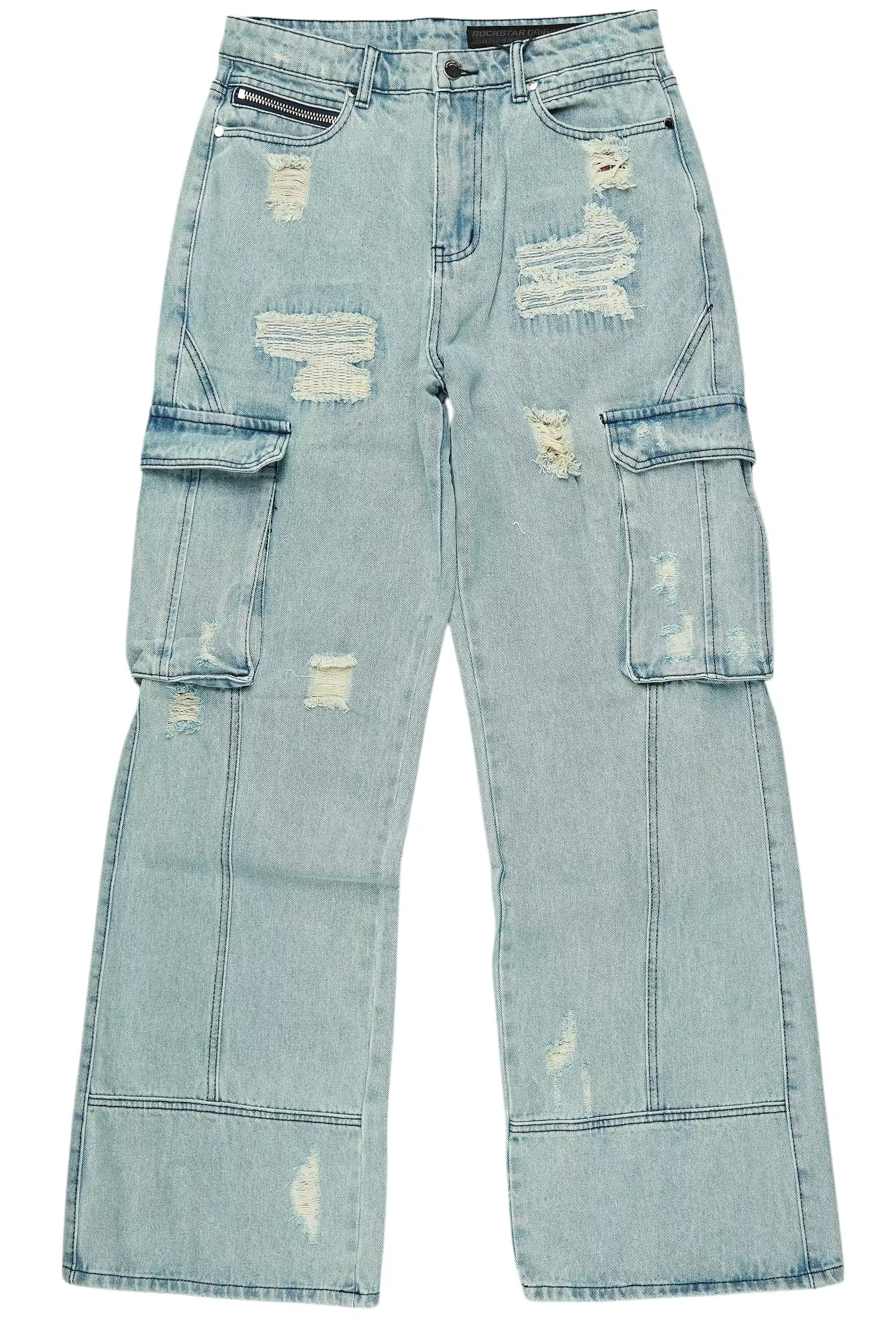 Nand Light Blue Baggy Cargo Jean - Image 8