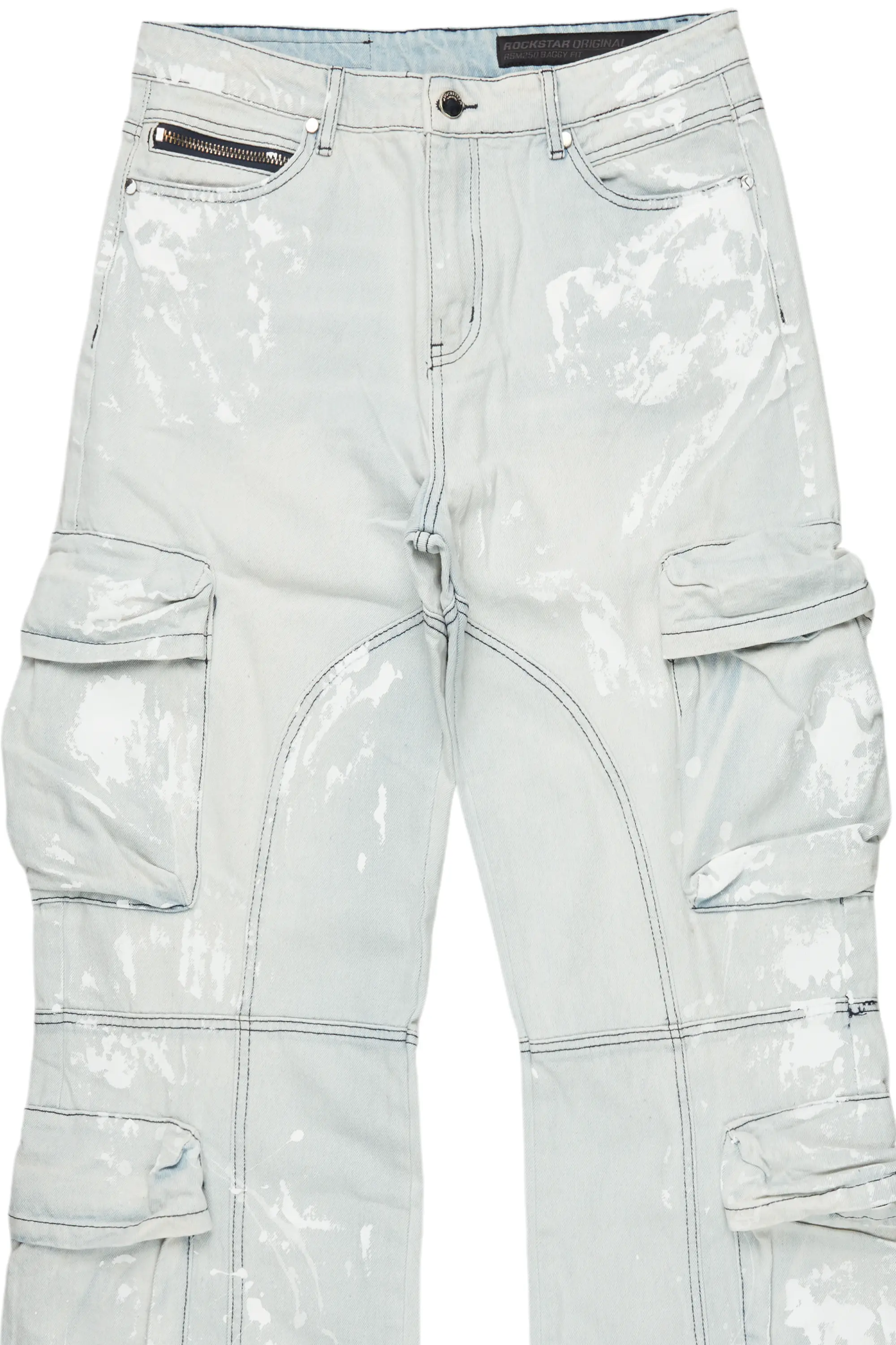 Alary Painter Blue Baggy Fit Cargo Jean - Image 8
