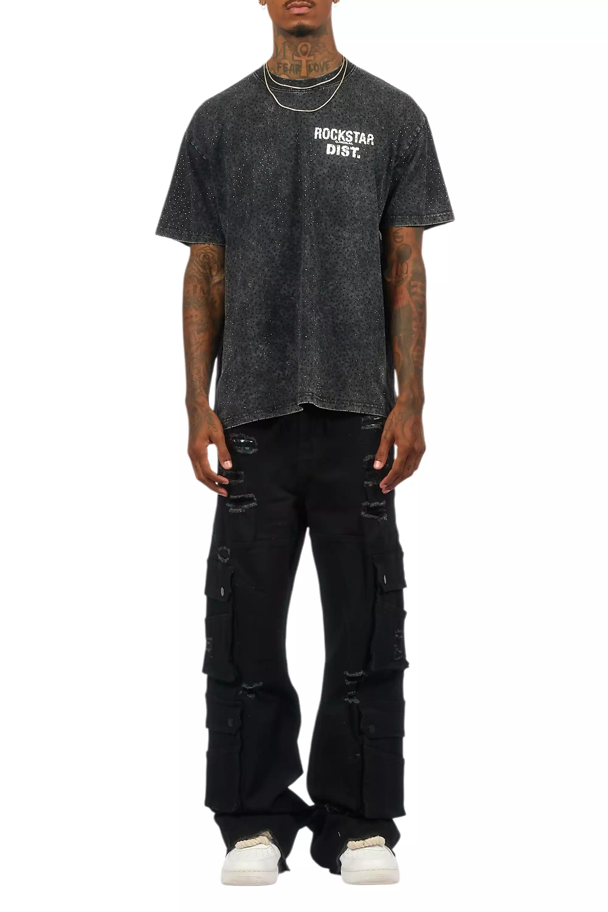 Keylor Black Distressed Baggy Fit Jean - Image 10