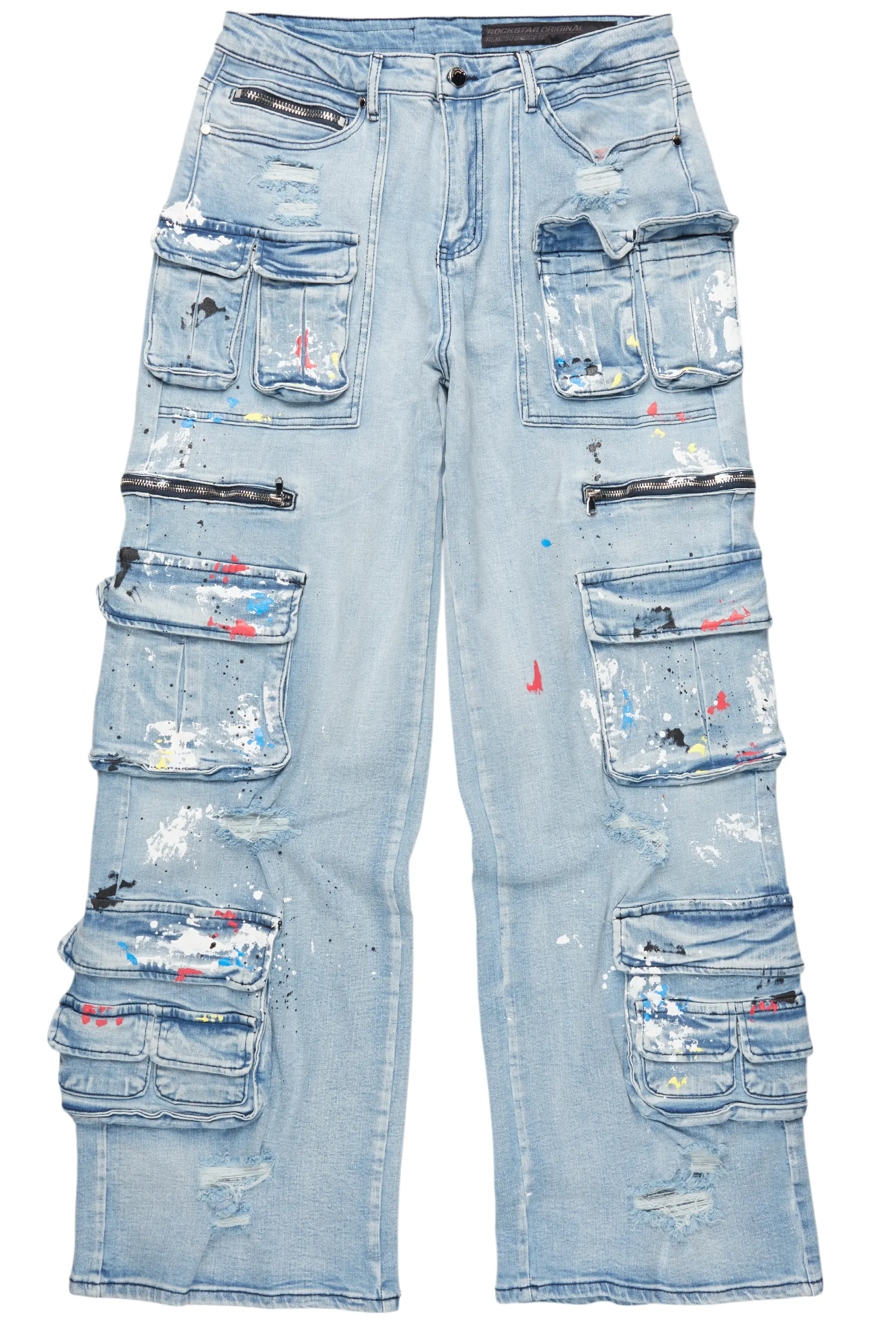 Valo Light Blue Painter Baggy Cargo Jean - Image 2