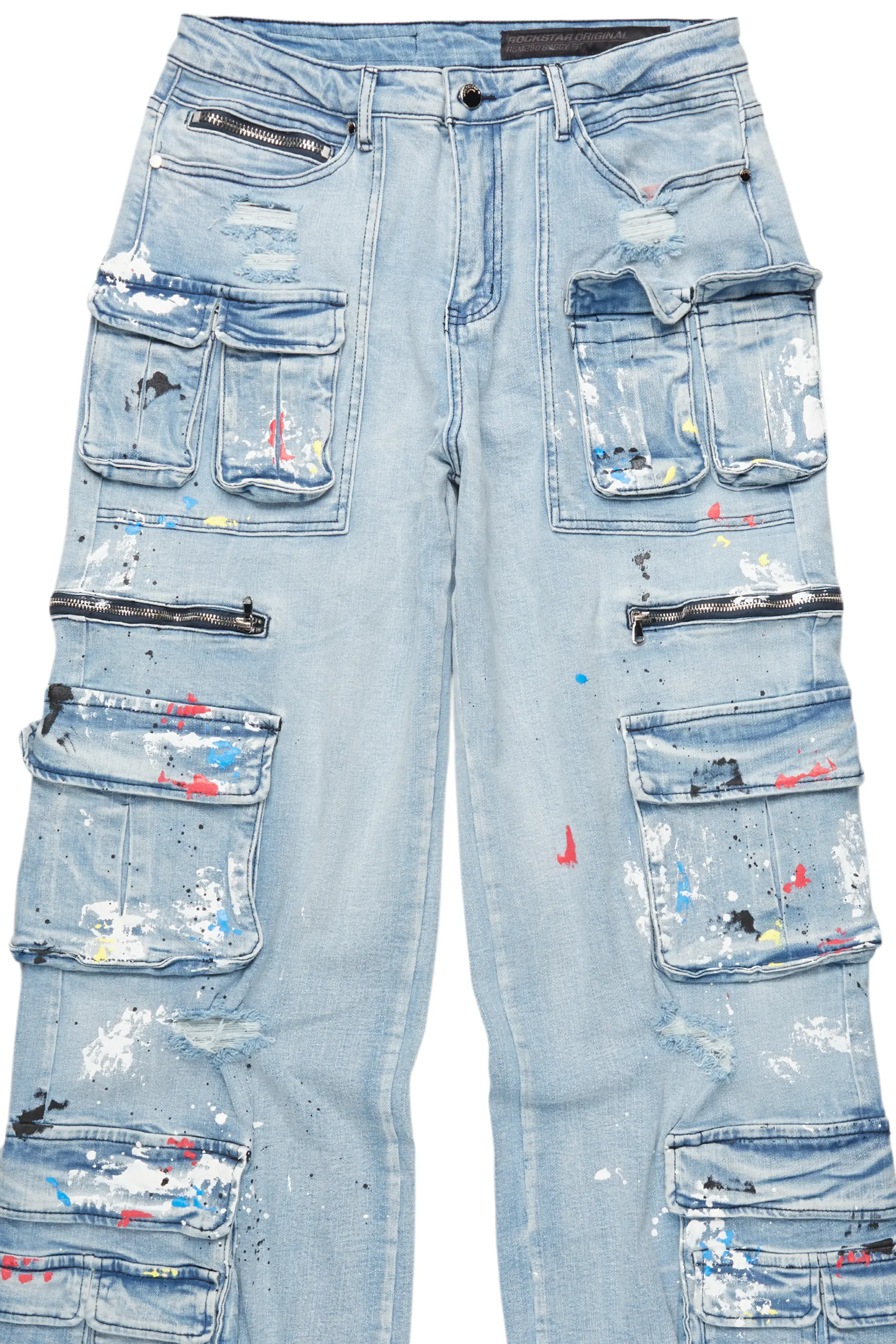 Valo Light Blue Painter Baggy Cargo Jean - Image 8