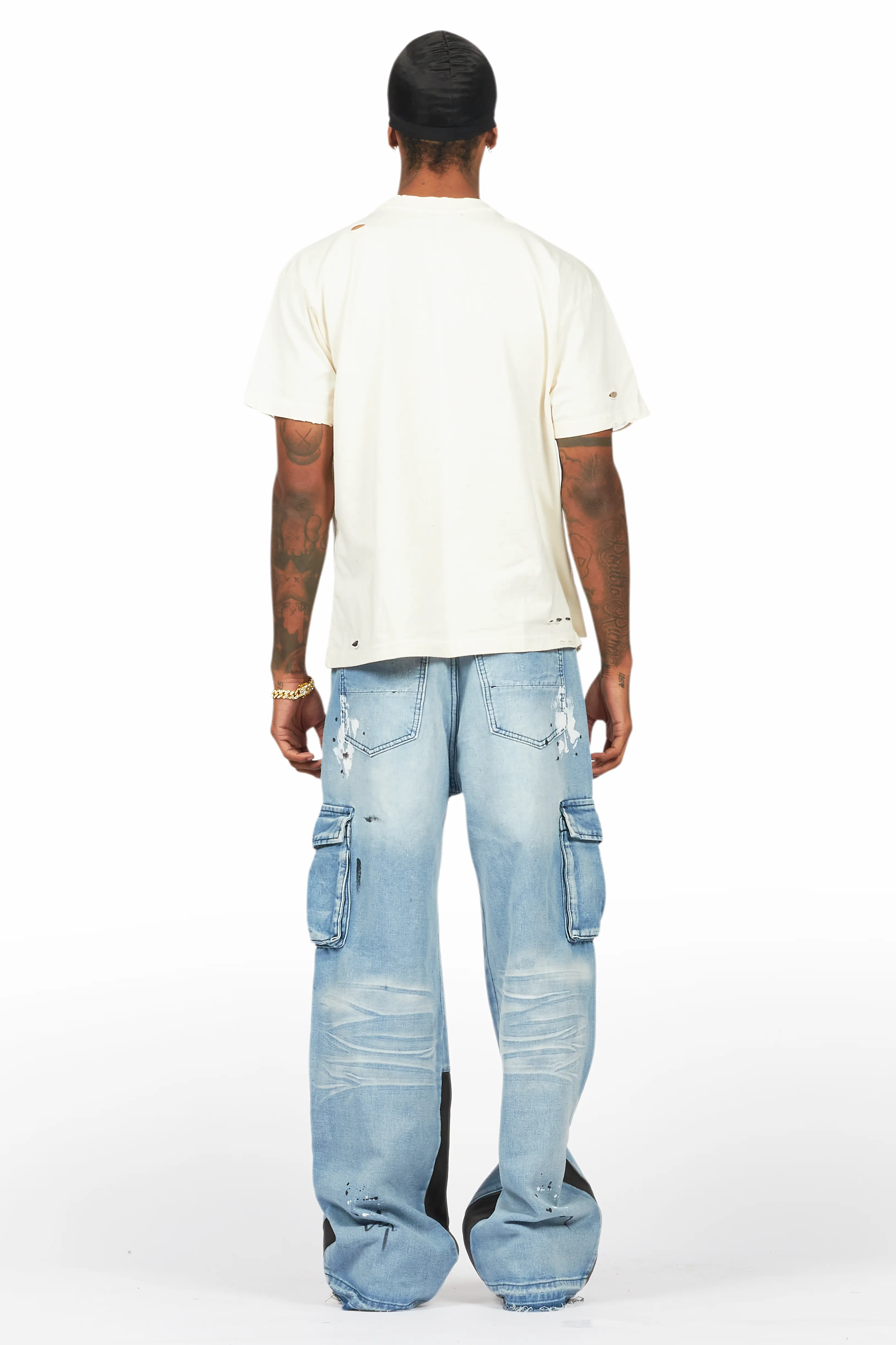 Dru Blue Painter Baggy Cargo Jean - Image 5