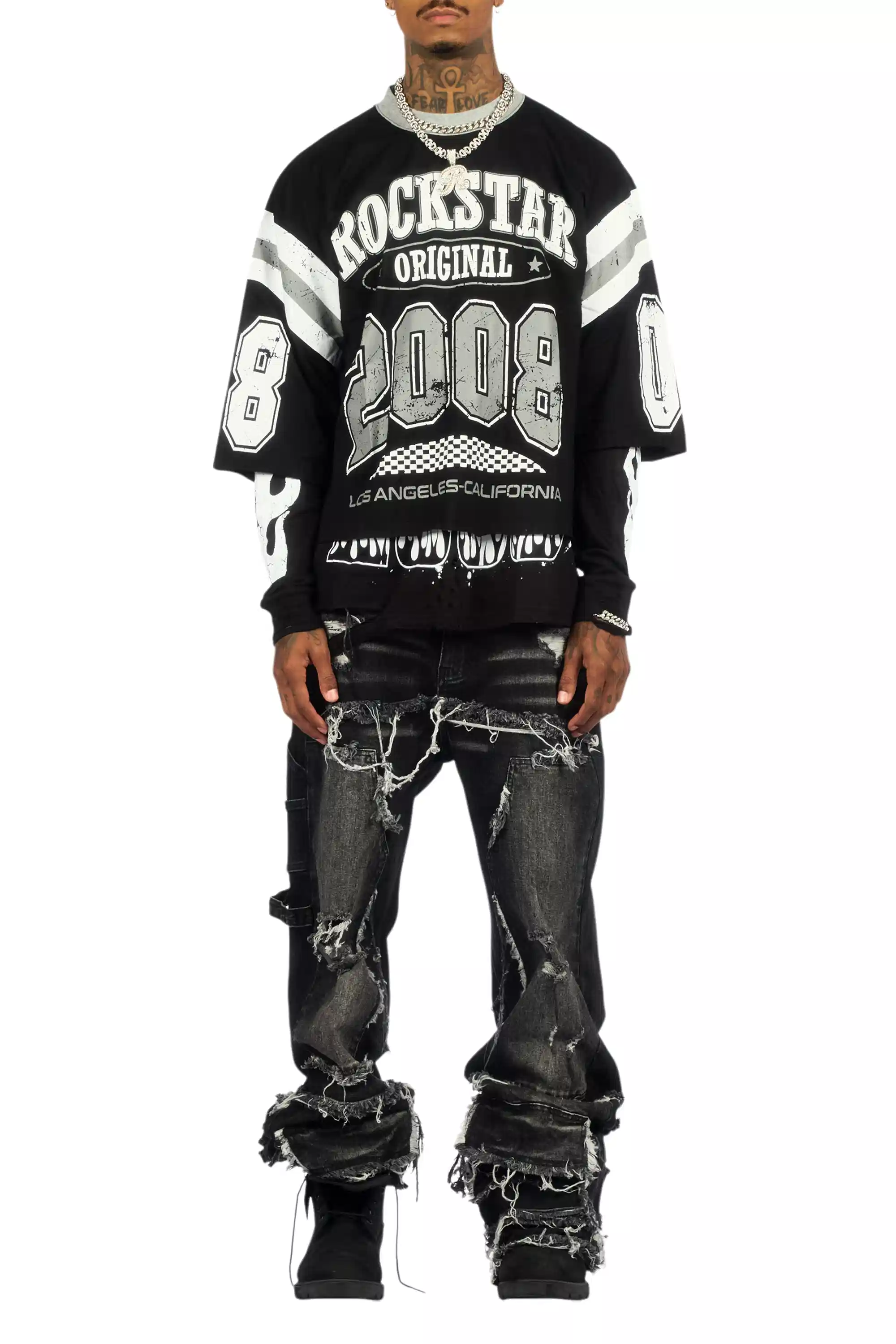 Gritty Black Baggy Jeans - Image 12