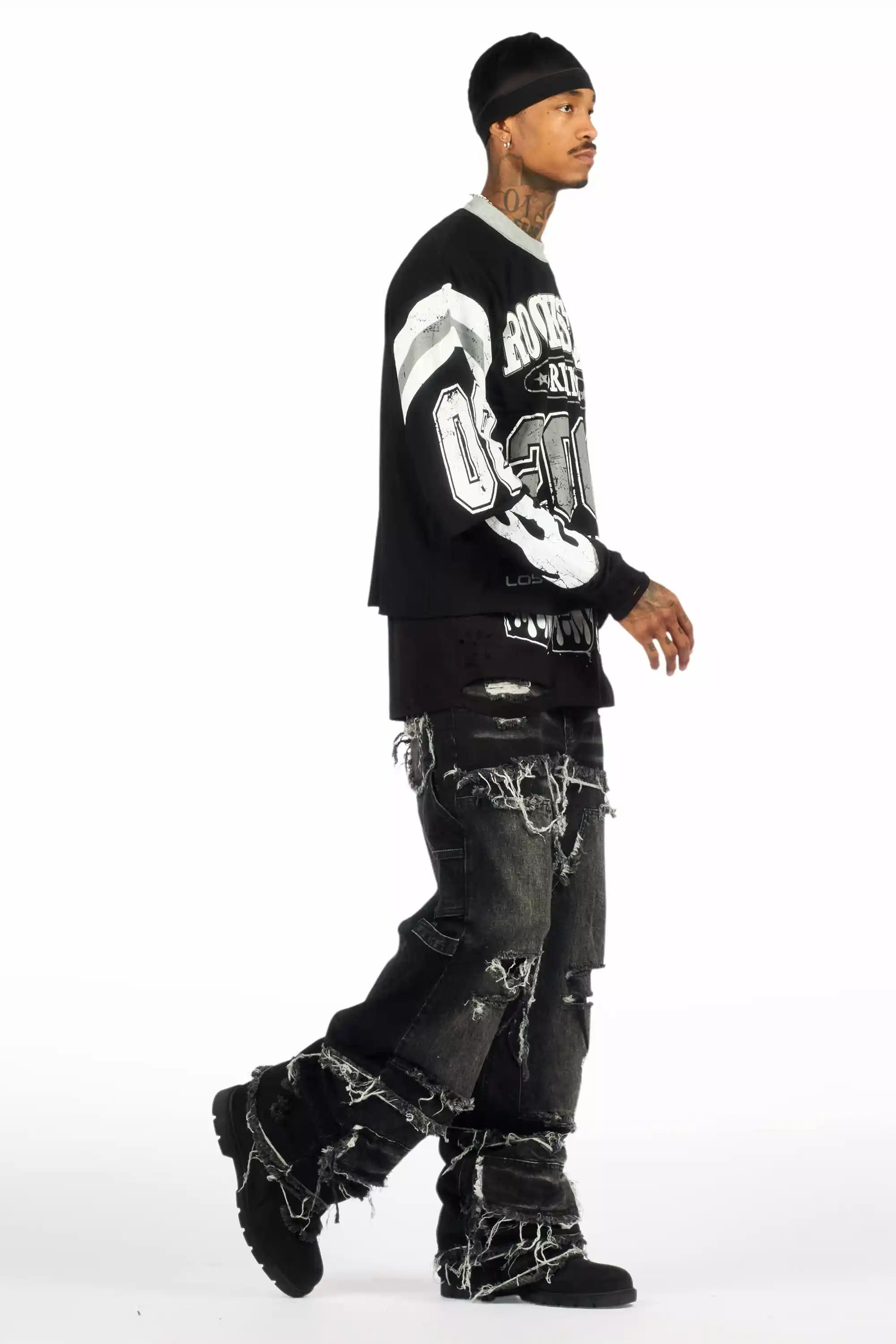 Gritty Black Baggy Jeans - Image 4