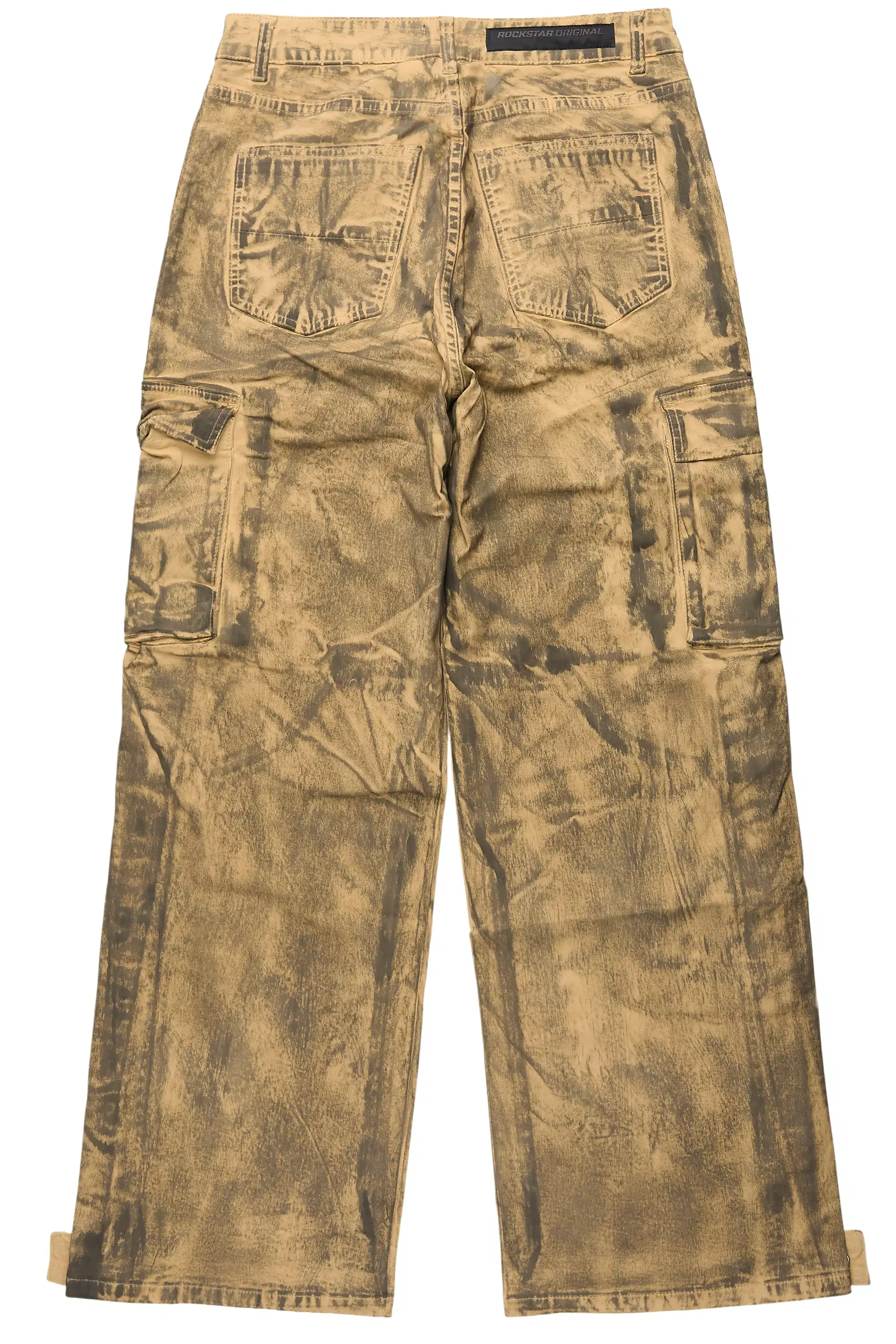 Kuiper Beige Oil Wash Baggy Cargo Flare Jean - Image 12