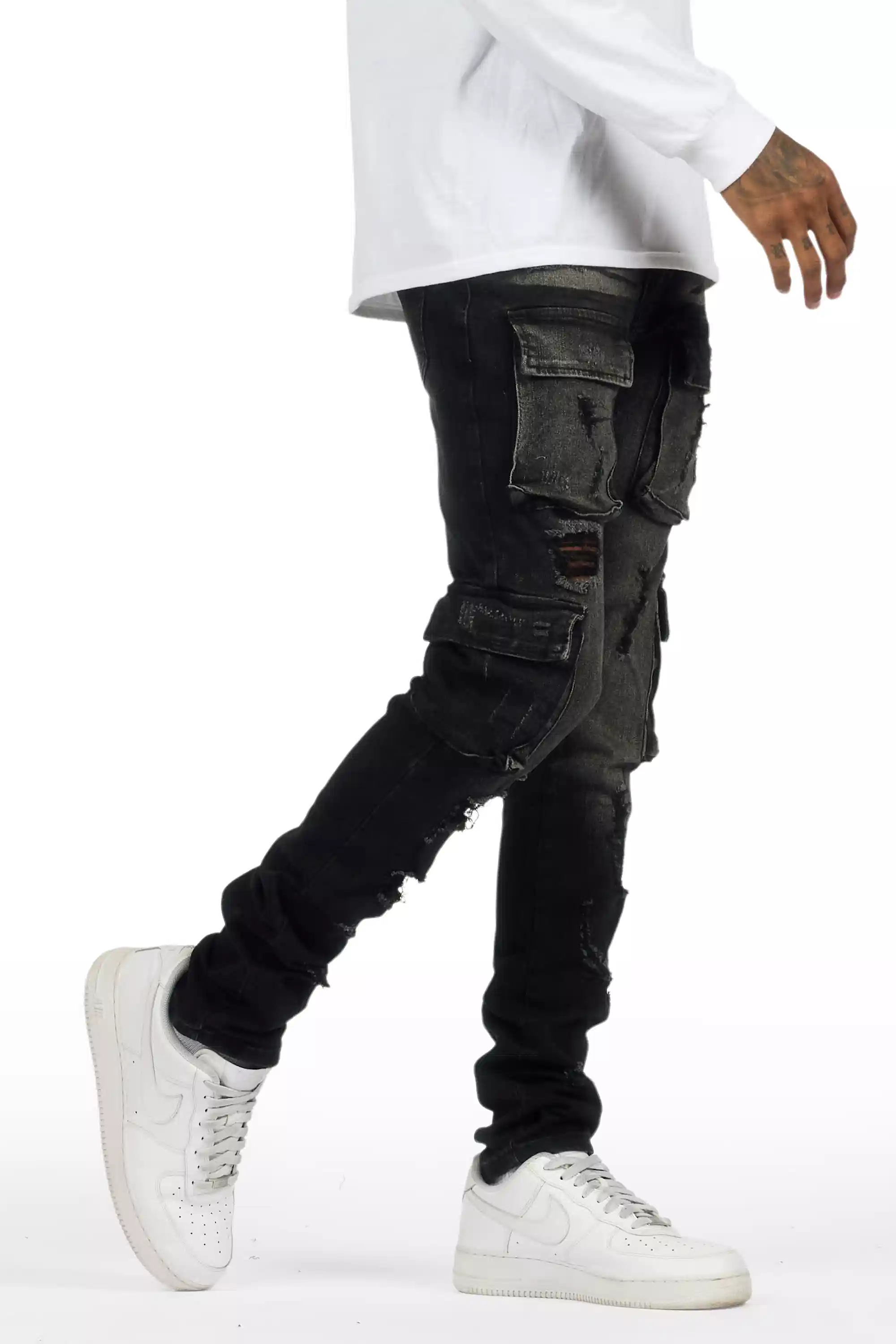 Kap Dark Grey Cargo Jean - Image 4