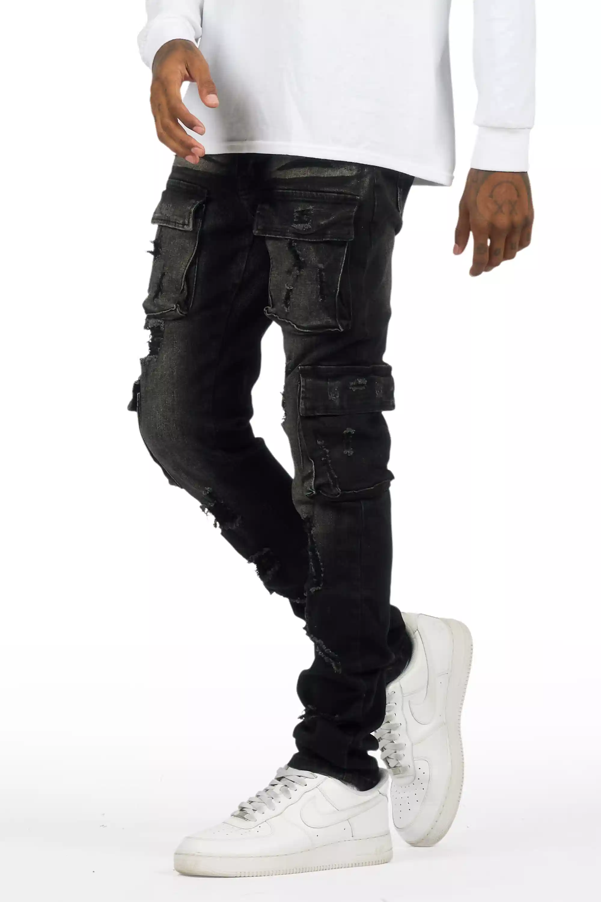 Kap Dark Grey Cargo Jean - Image 7