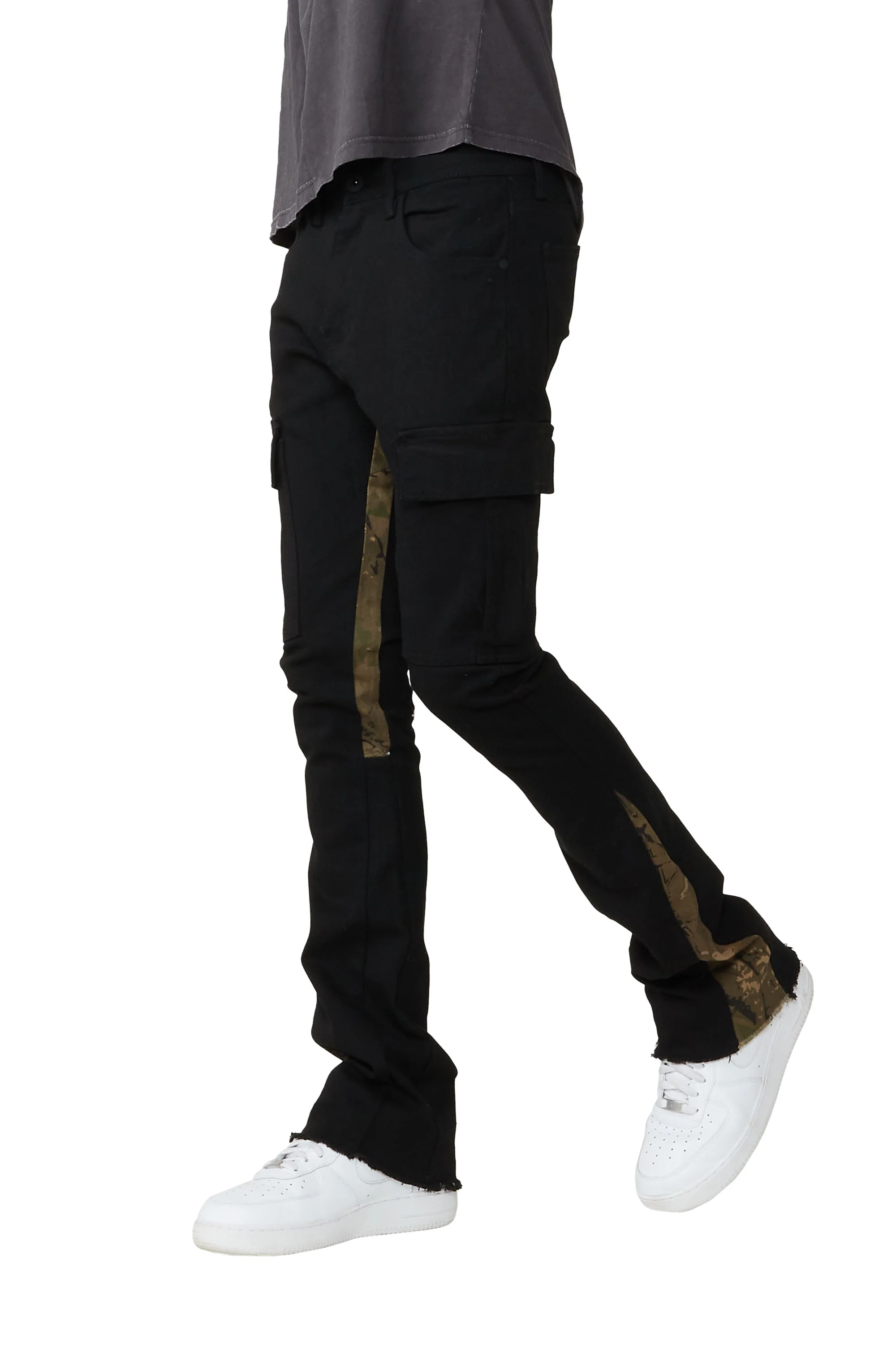 Calan Black Cargo Stacked Flare Jean - Image 5