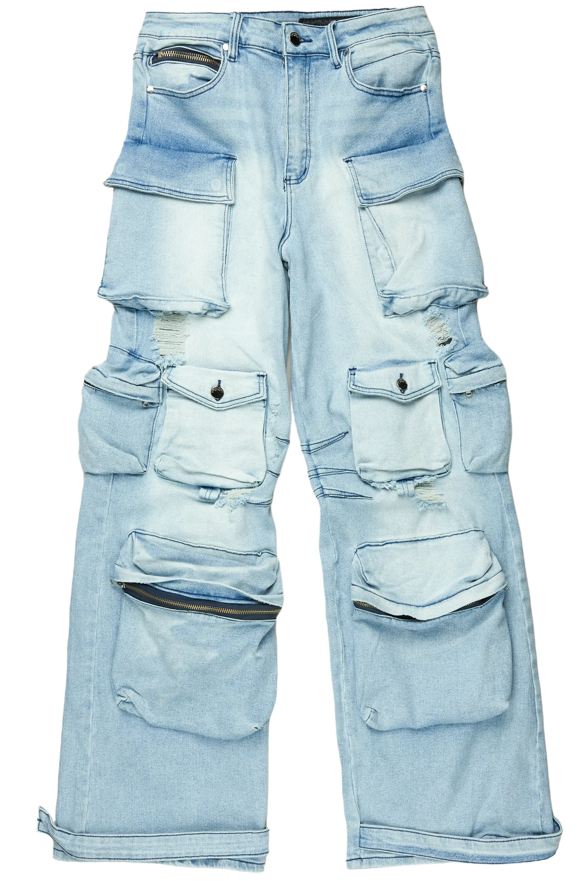 Mahesh Blue Baggy Cargo Jean - Image 3