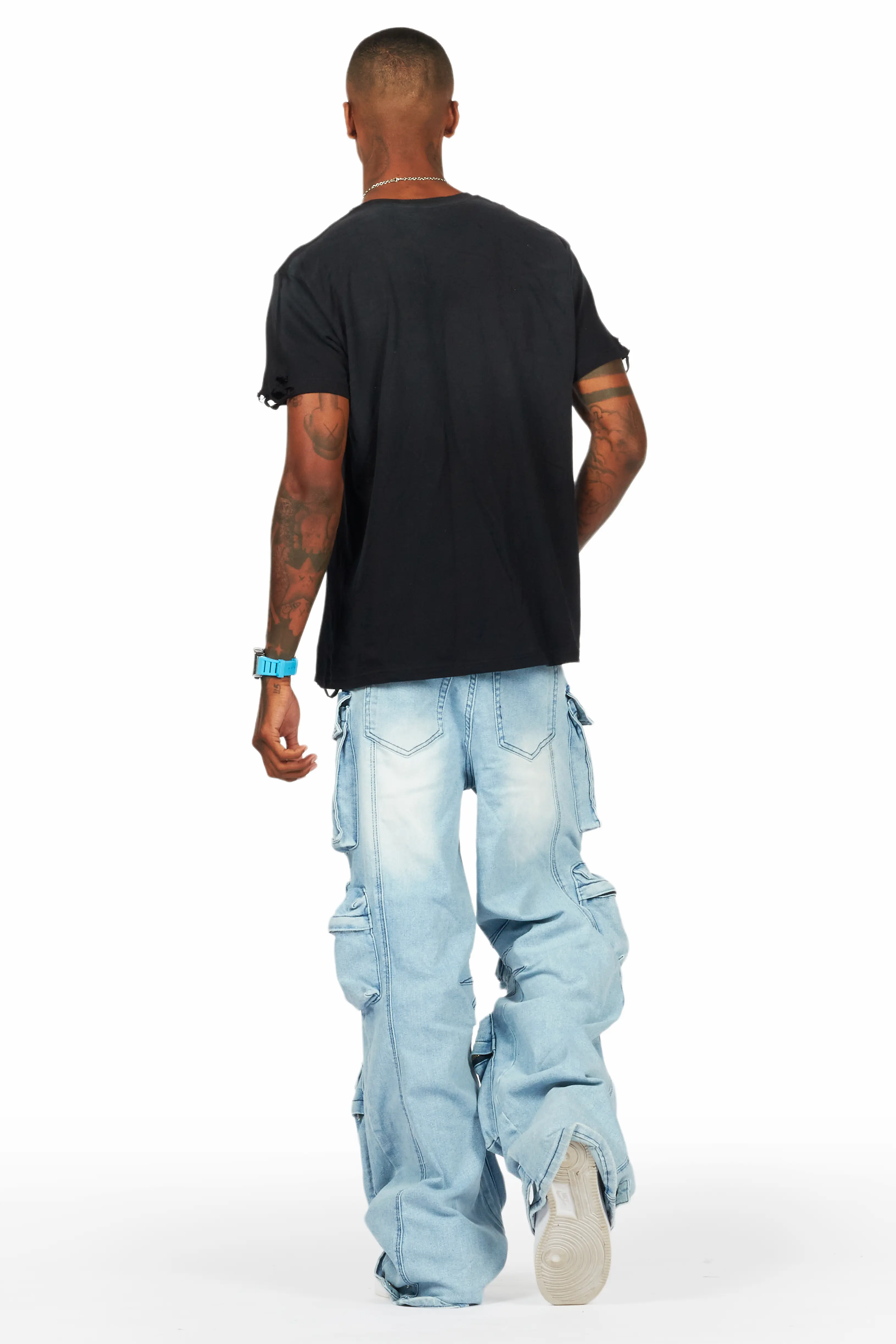 Mahesh Blue Baggy Cargo Jean - Image 6