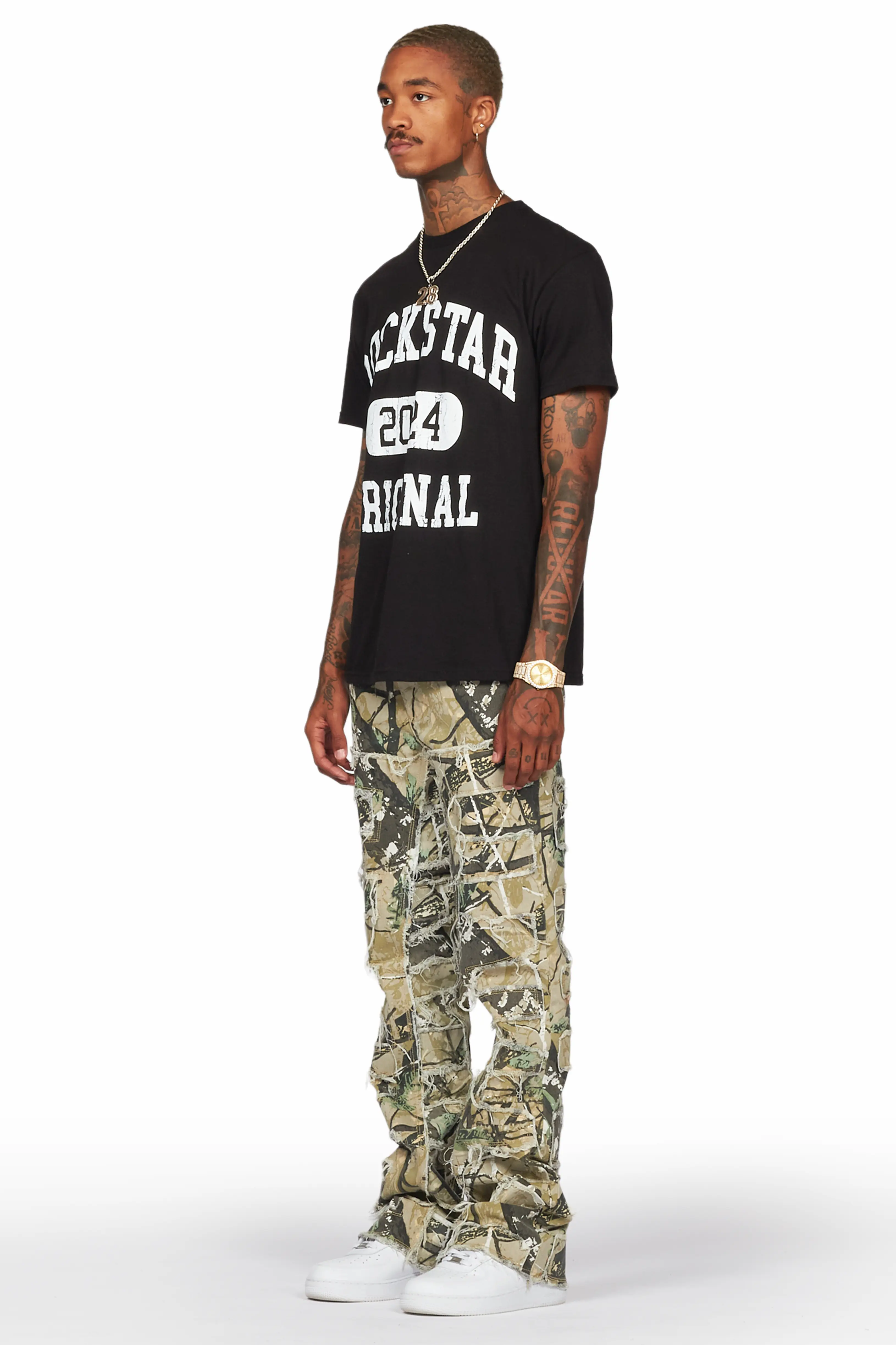 Saide Tree Camo Baggy Cargo Stacked Jean - Image 5