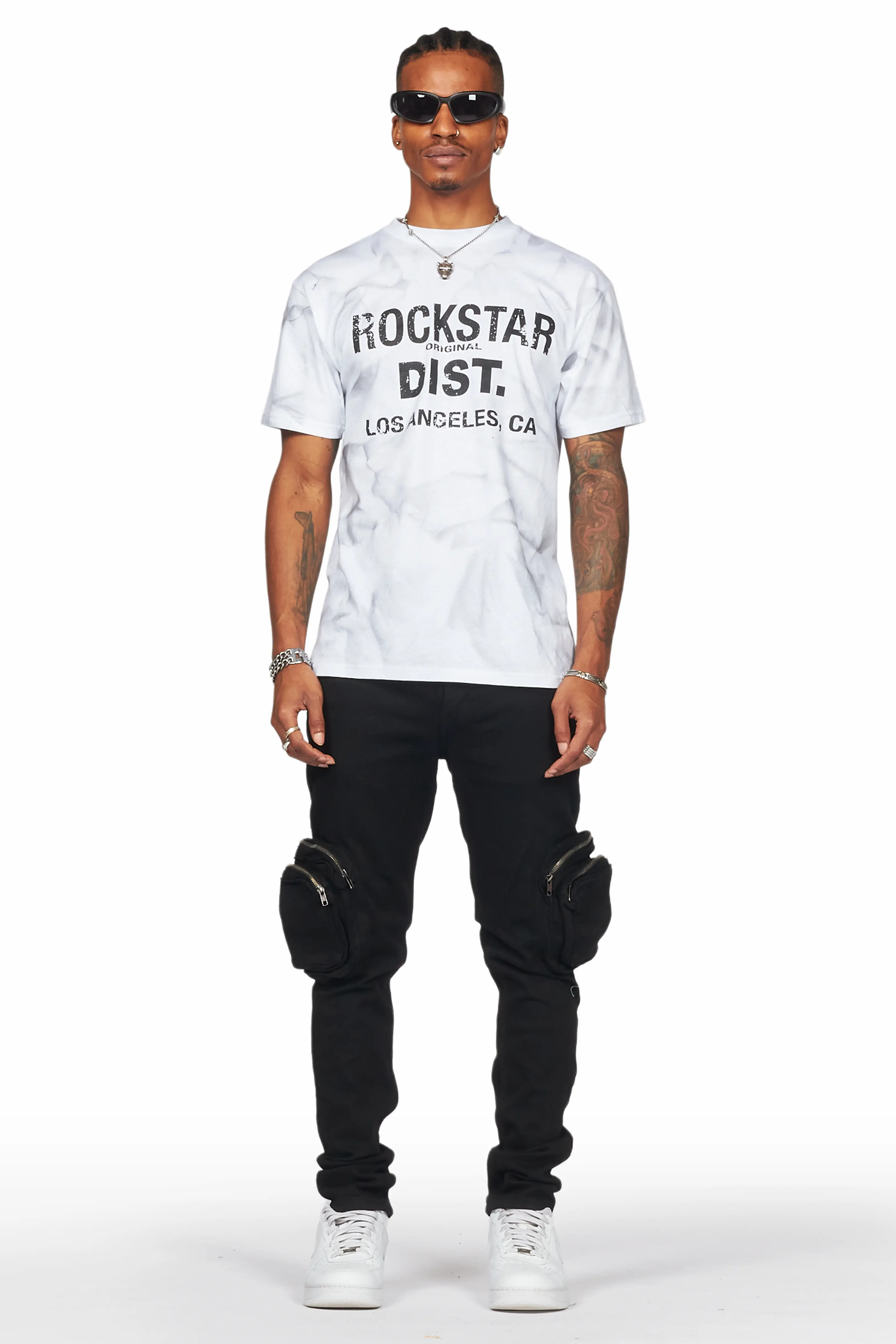 Garren Black Skinny Fit Cargo Jean - Image 3